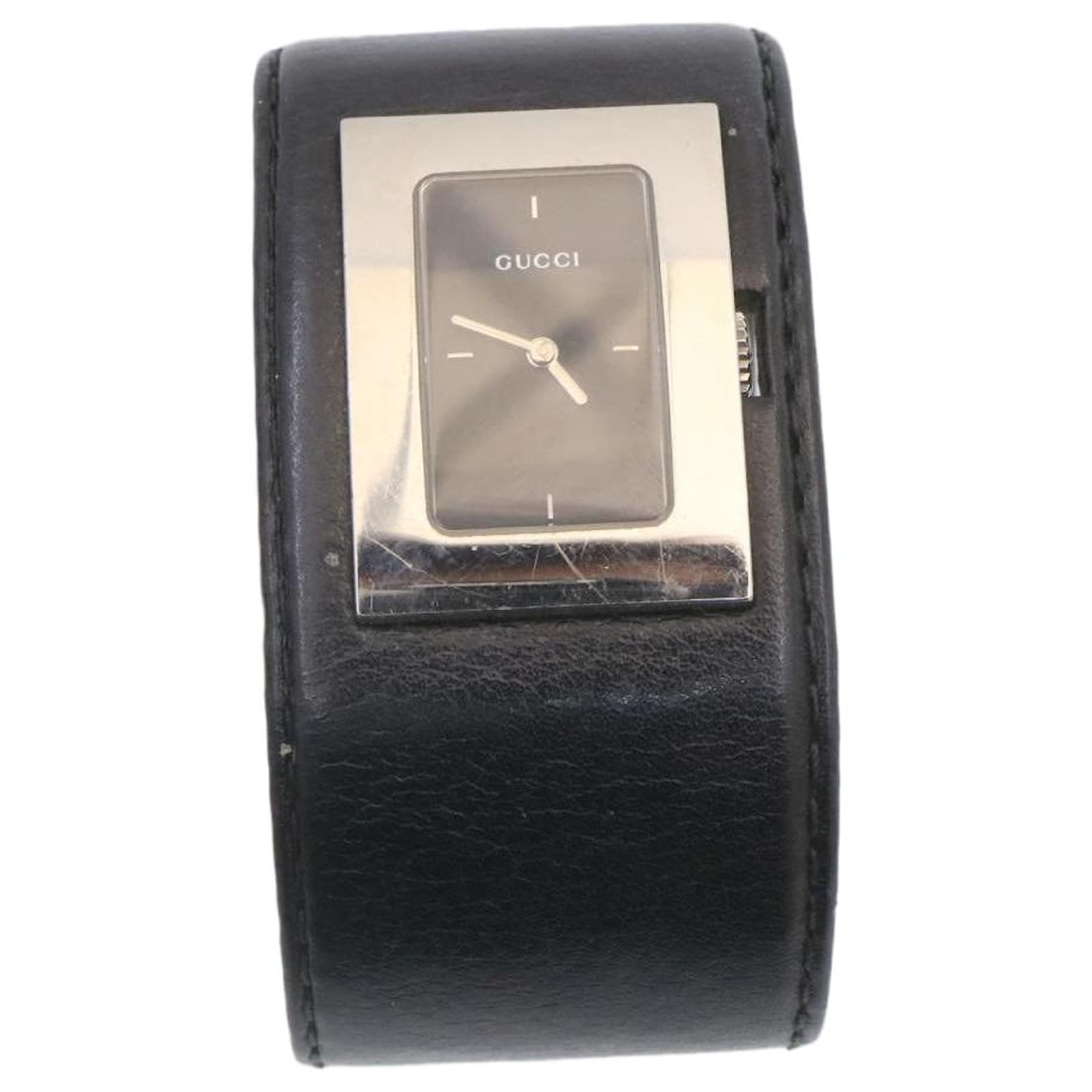 Gucci leather cuff watch hotsell