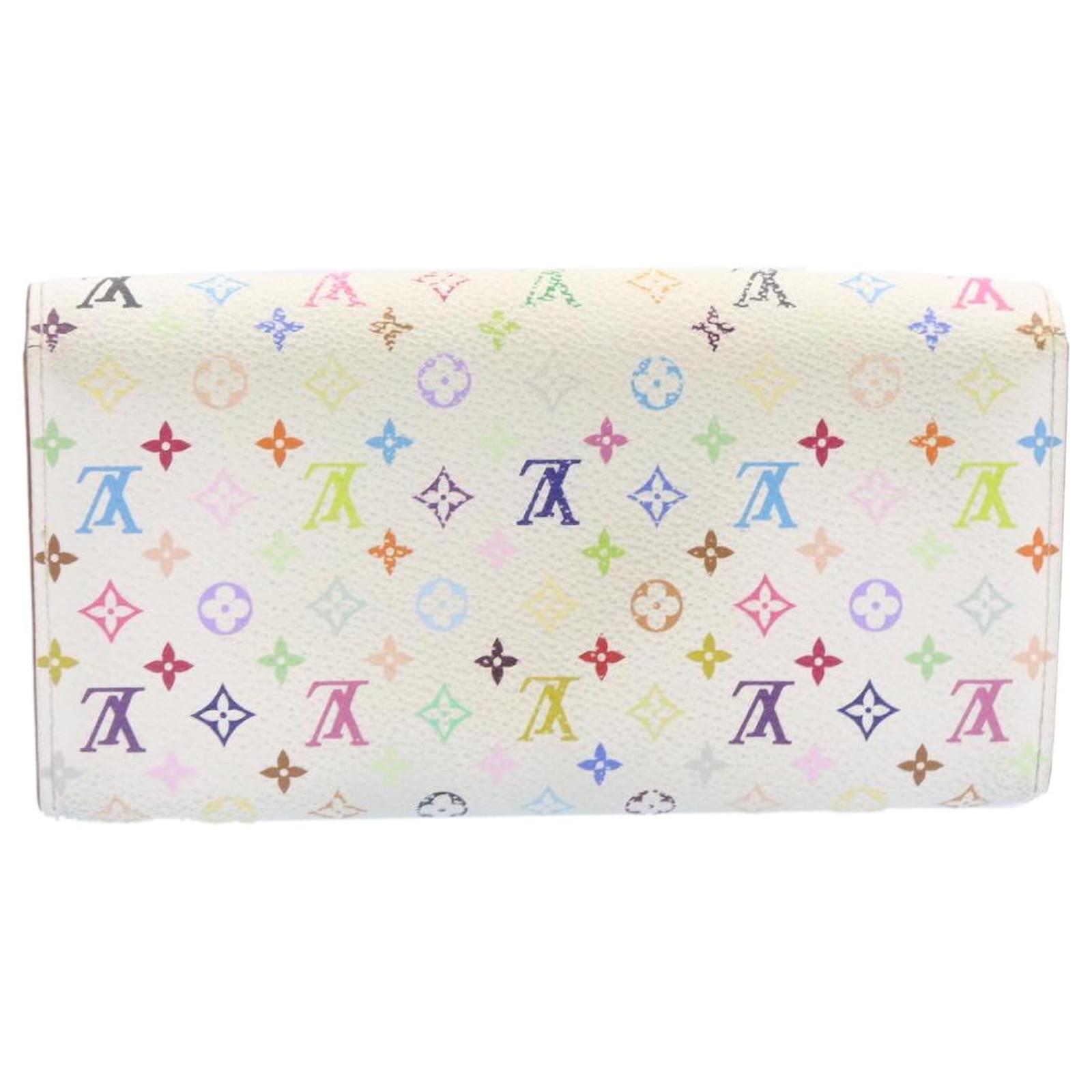 LOUIS VUITTON Monogram Multicolor Portefeuille Sarah Wallet White M60004  SE182 Cloth ref.375448 - Joli Closet