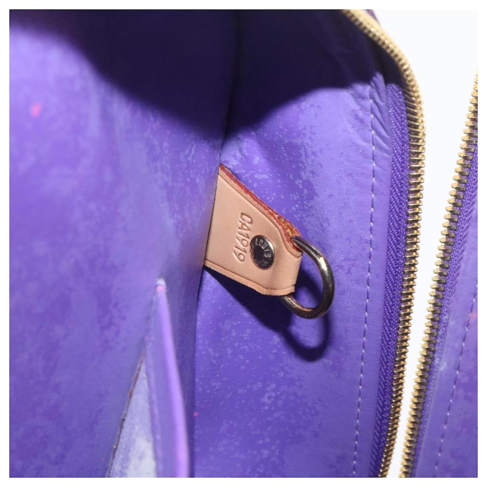 LOUIS VUITTON Purple Monogram Vernis Sutton Double Handle Shoulder Bag
