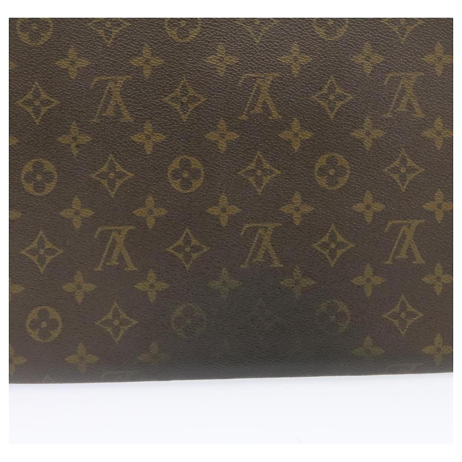 Louis Vuitton Ministre Briefcase Document Case Brown Leather