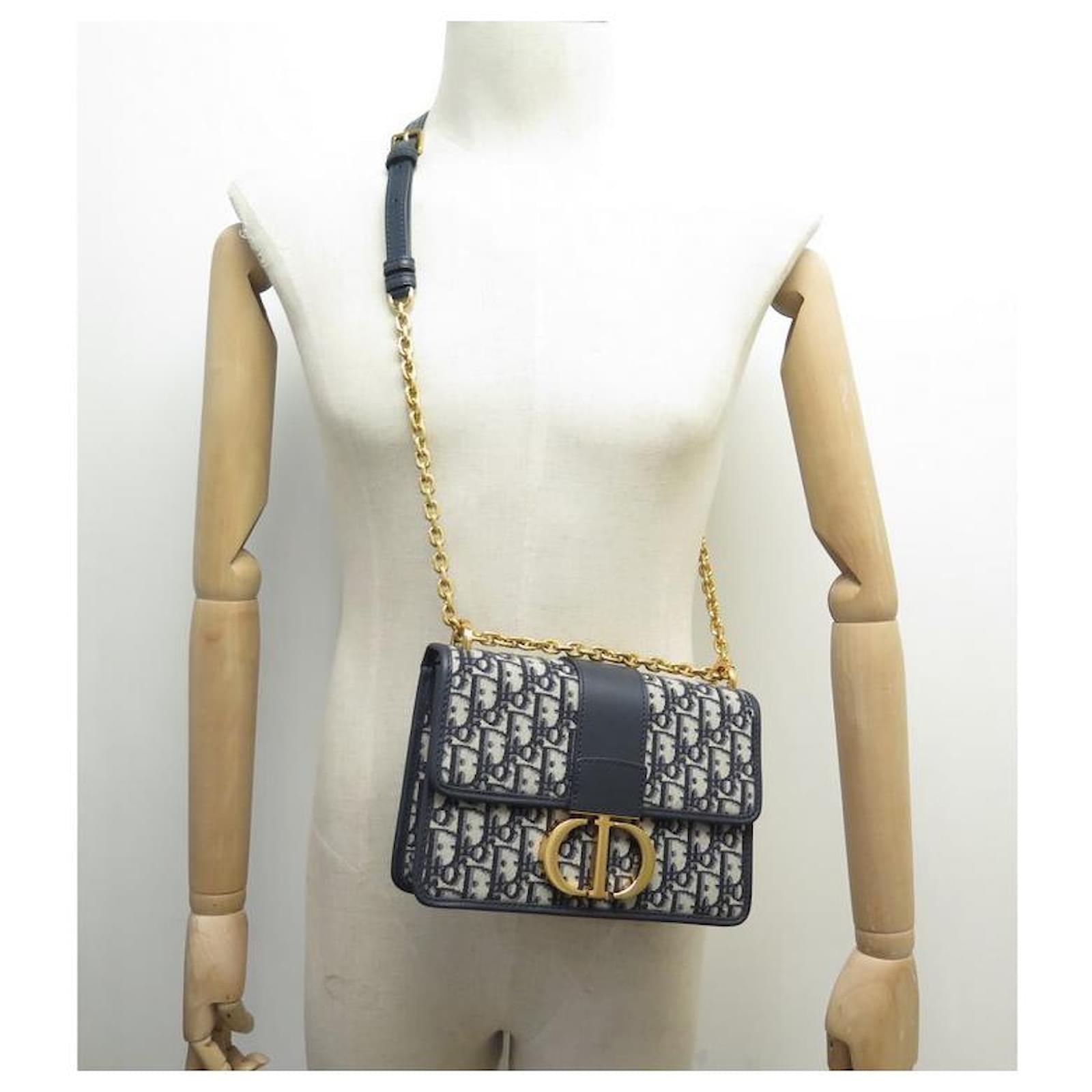 Christian Dior Blue And Beige Oblique Canvas 30 Montaigne Bag Gold Hardware  Available For Immediate Sale At Sotheby's