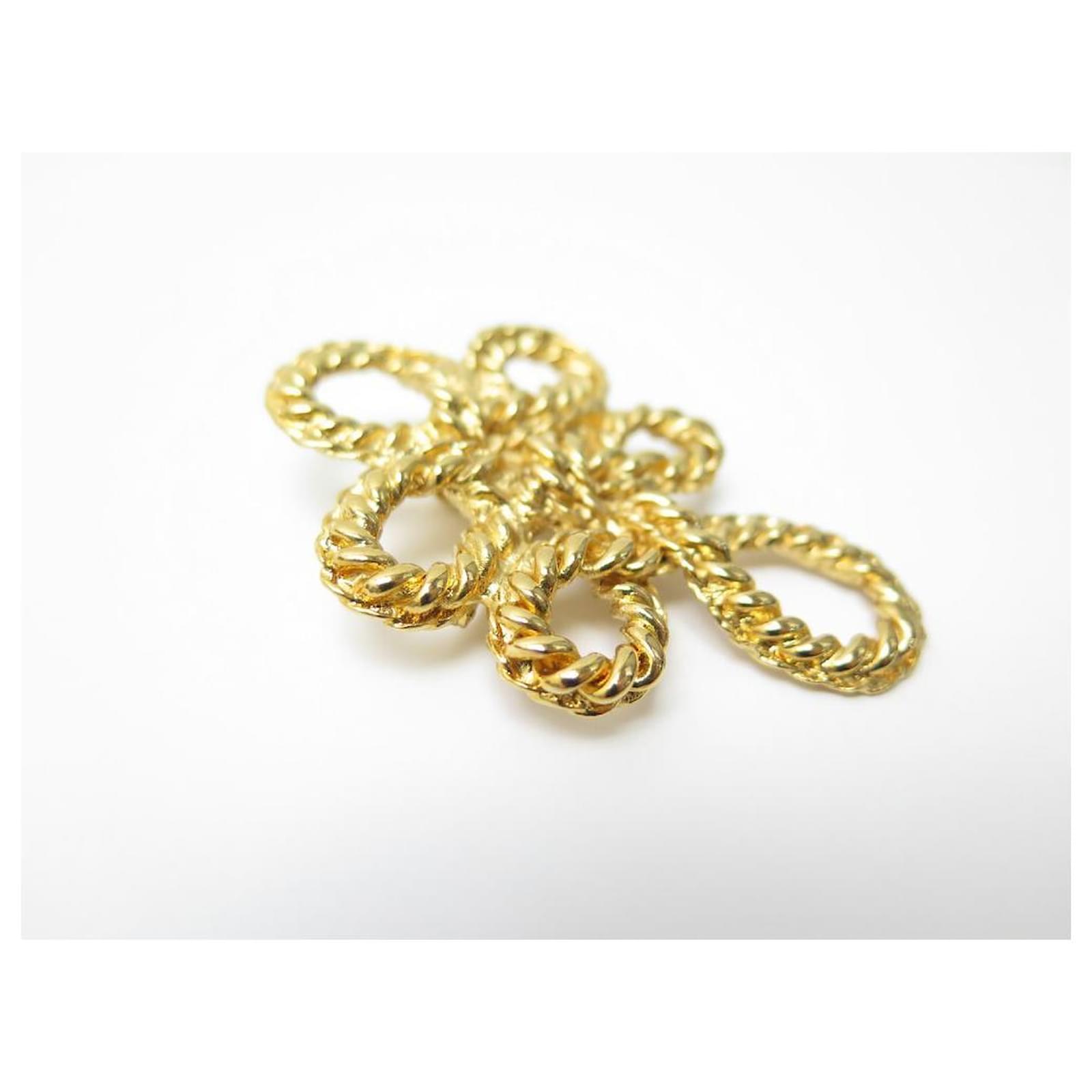 Broche Montre Dorée En Forme De Chat - Bijou Pierre Rucci - Occasion