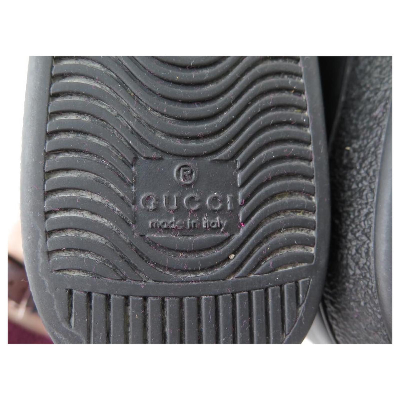 GUCCI EMBROIDERED ACE sneakers SHOES 429446 37 IT 38 EN BLACK