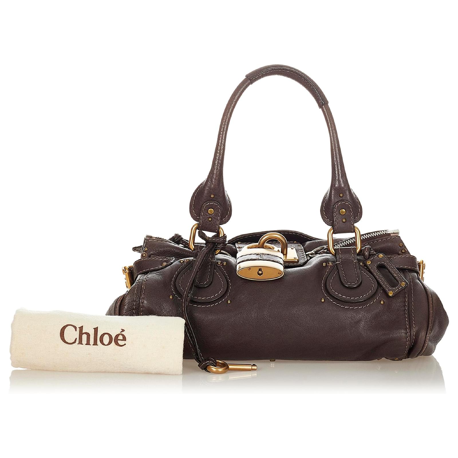 Chloé Chloe Brown Paddington Leather Handbag Dark brown Pony