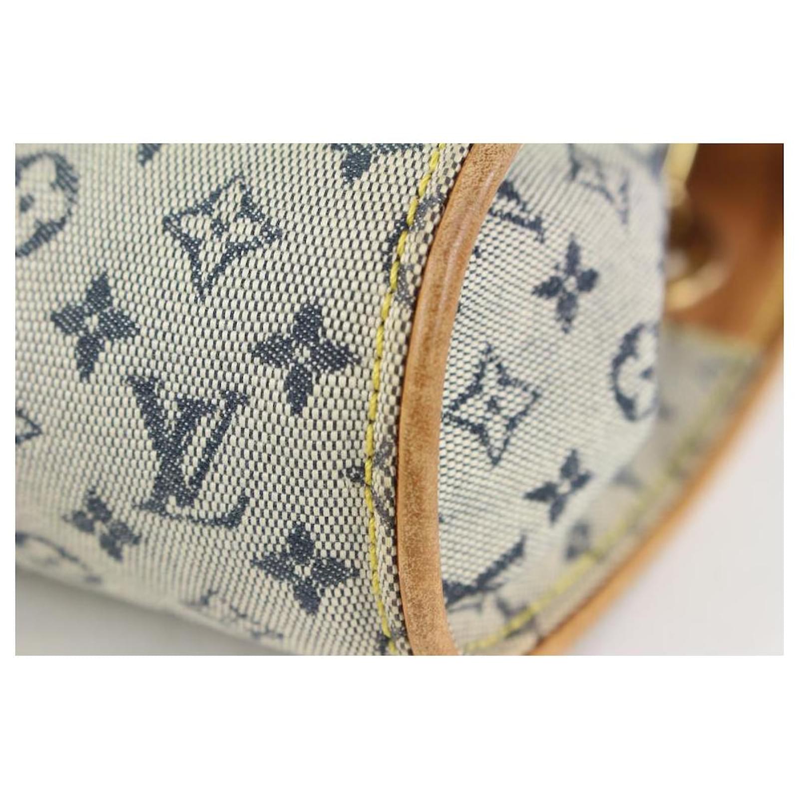 Louis Vuitton Grey x Navy Monogram Mini Lin Camille Crossbody Chain Flap Bag  928lv83