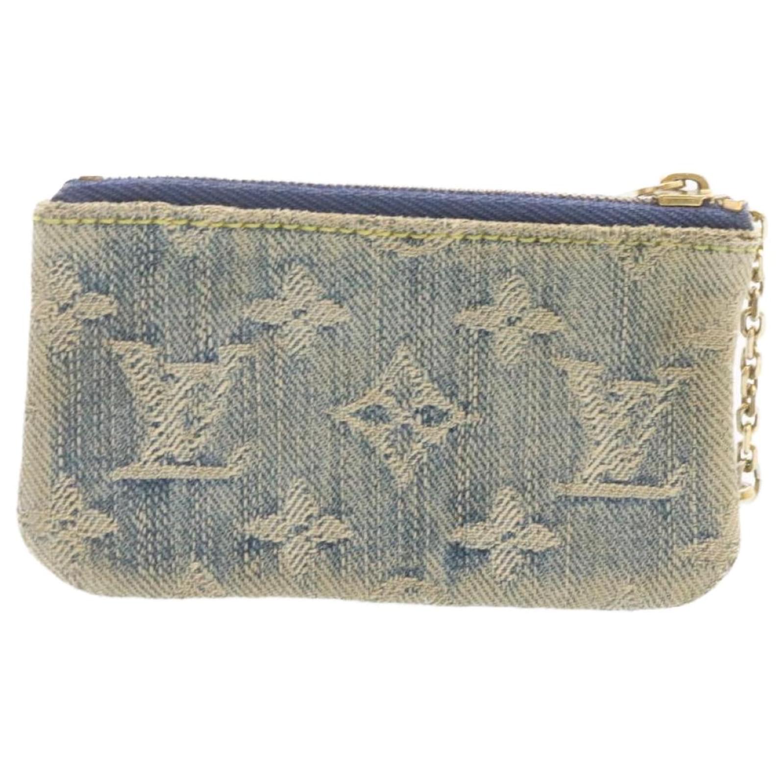 LOUIS VUITTON Monogram Denim Pochette Cles Coin Purse Blue M95343