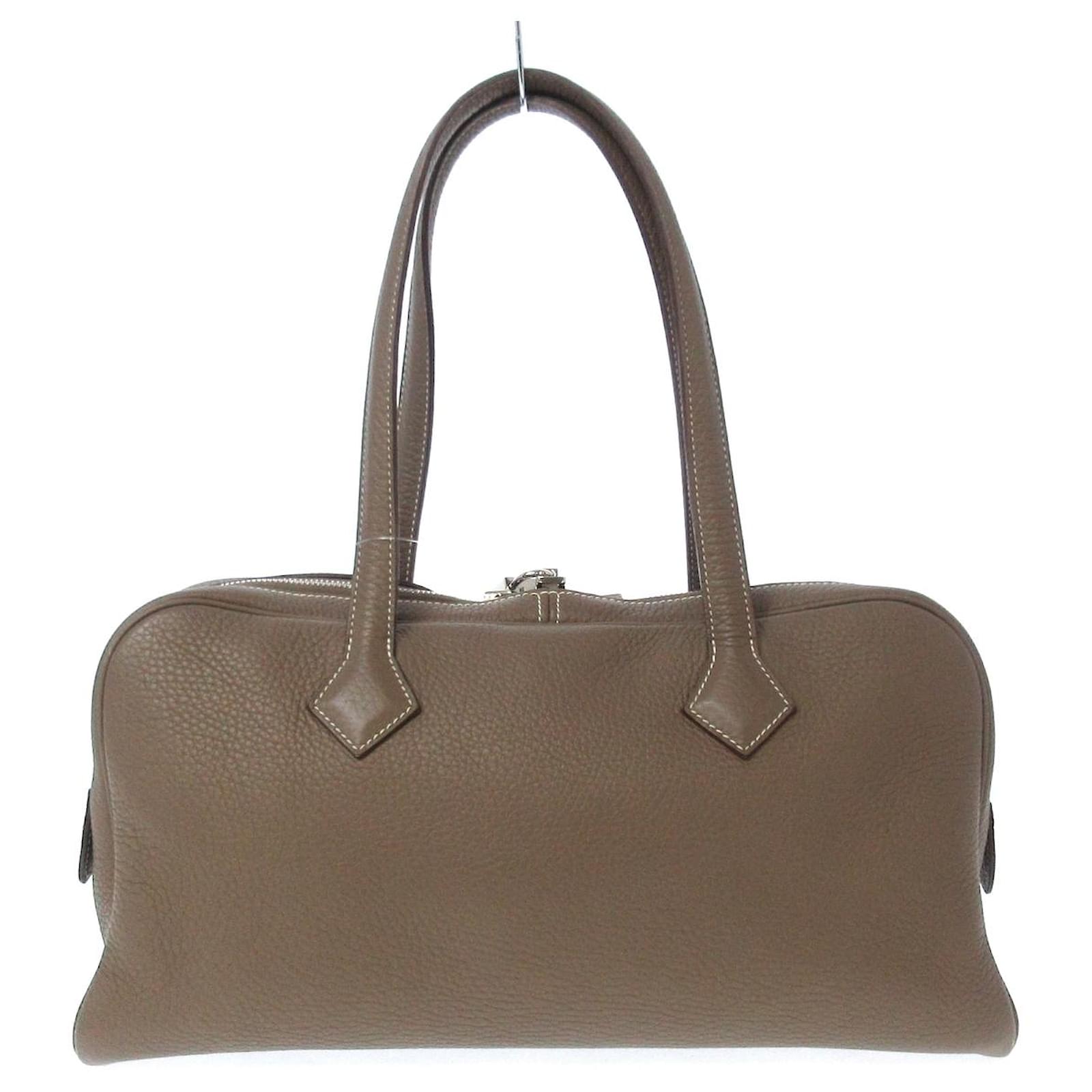 夏*ル様 Vintage HERMÈS Victoria Crossbody B Hermes 1997 Natural Canvas and Leather VICTORIA CROSSBODY
