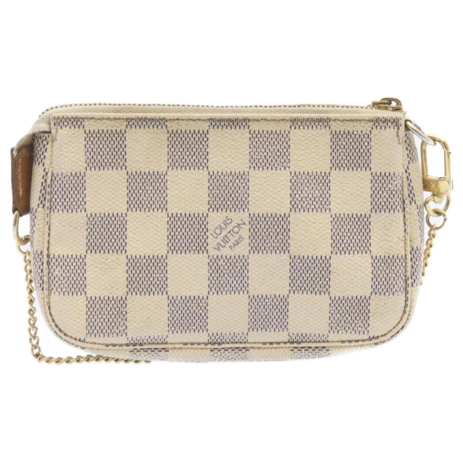 Auth Louis Vuitton Damier Azur Mini Pochette Accessoires Pouch N58010 Used