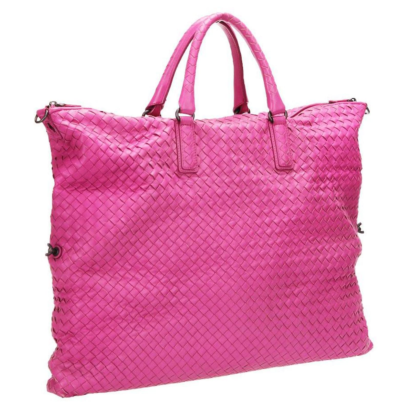 Bottega Veneta Intrecciato Convertible Tote Bag in pink calf