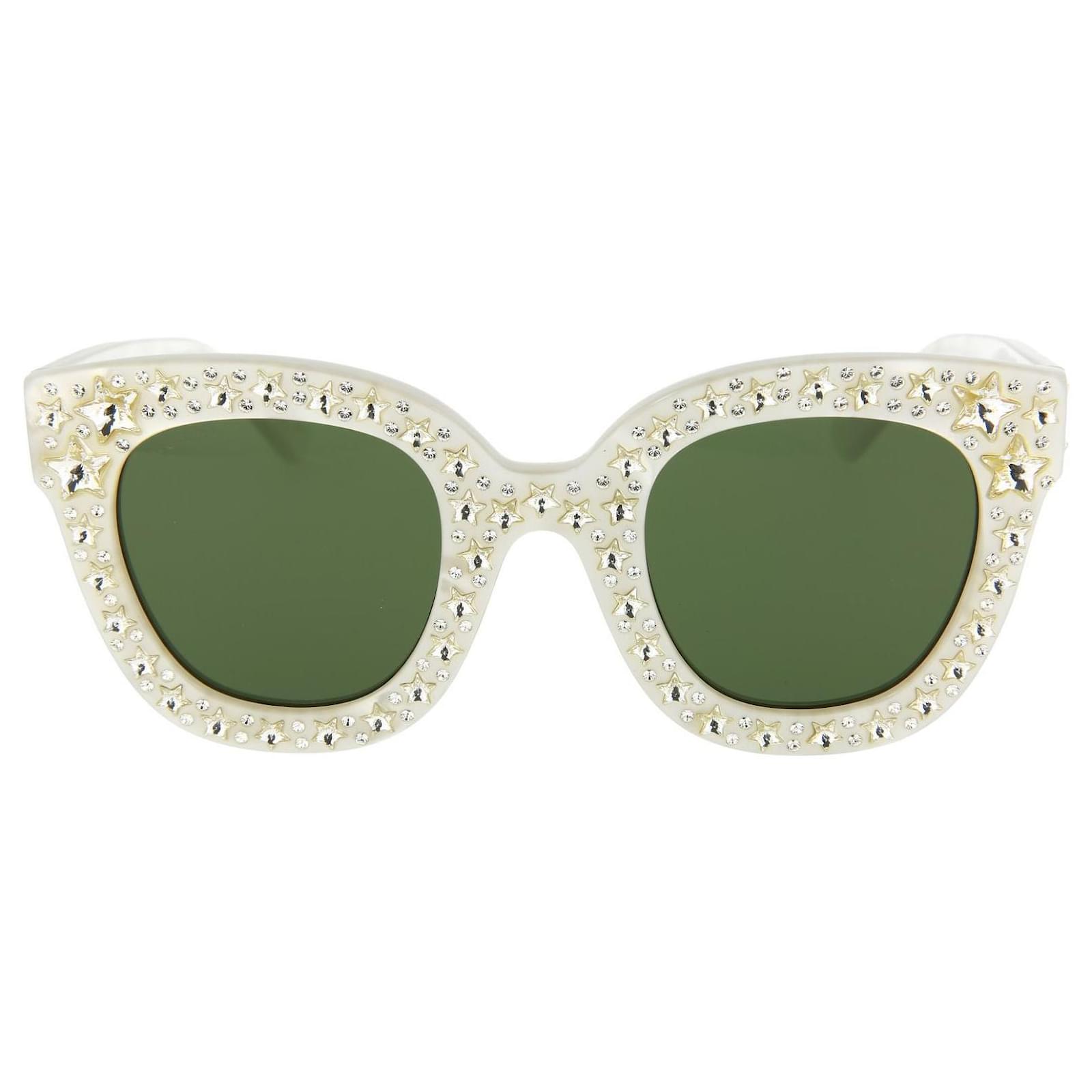 Gucci CatEye Sunglasses White ref.379442 Joli Closet