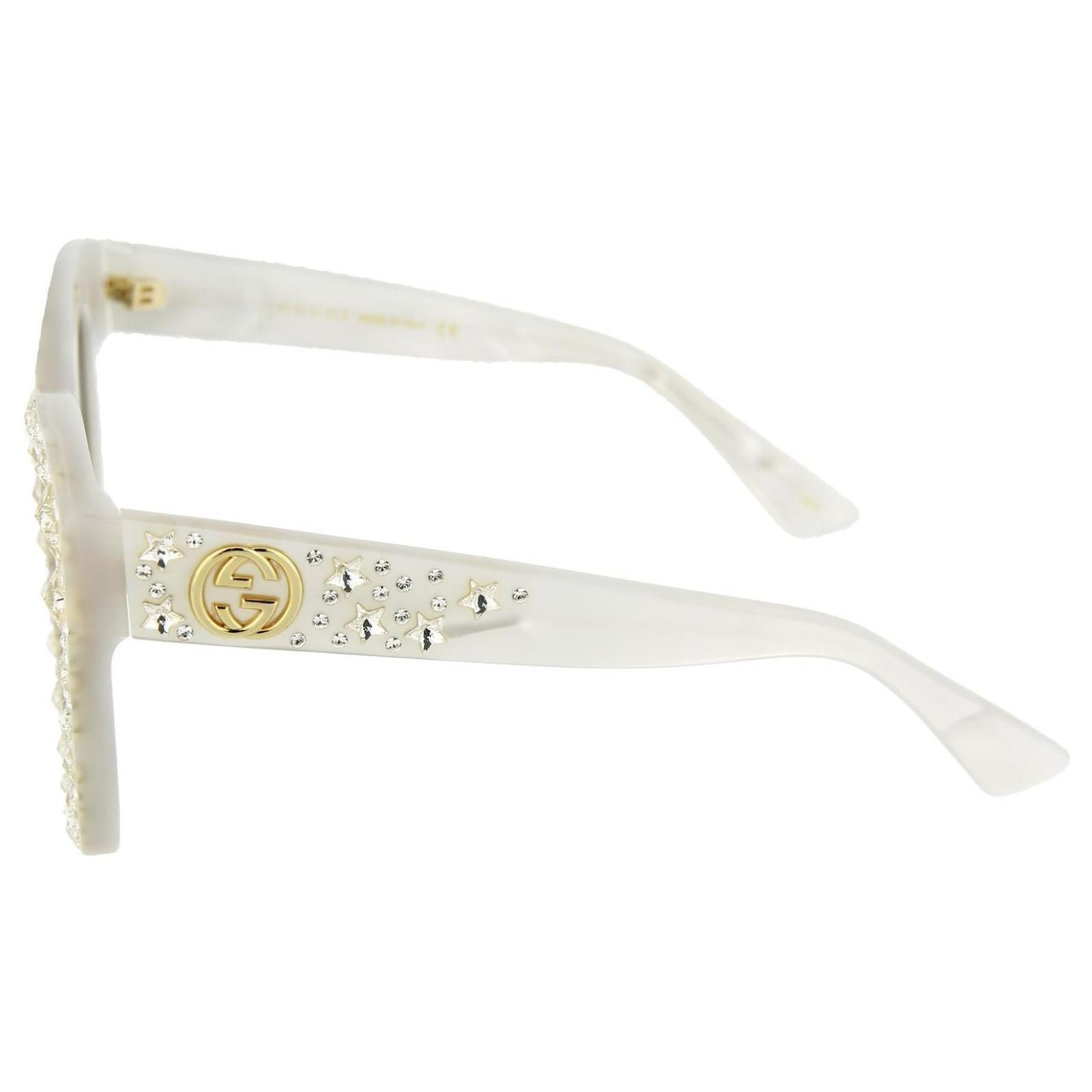 Gucci Cat-Eye Sunglasses White ref.379442 - Joli Closet