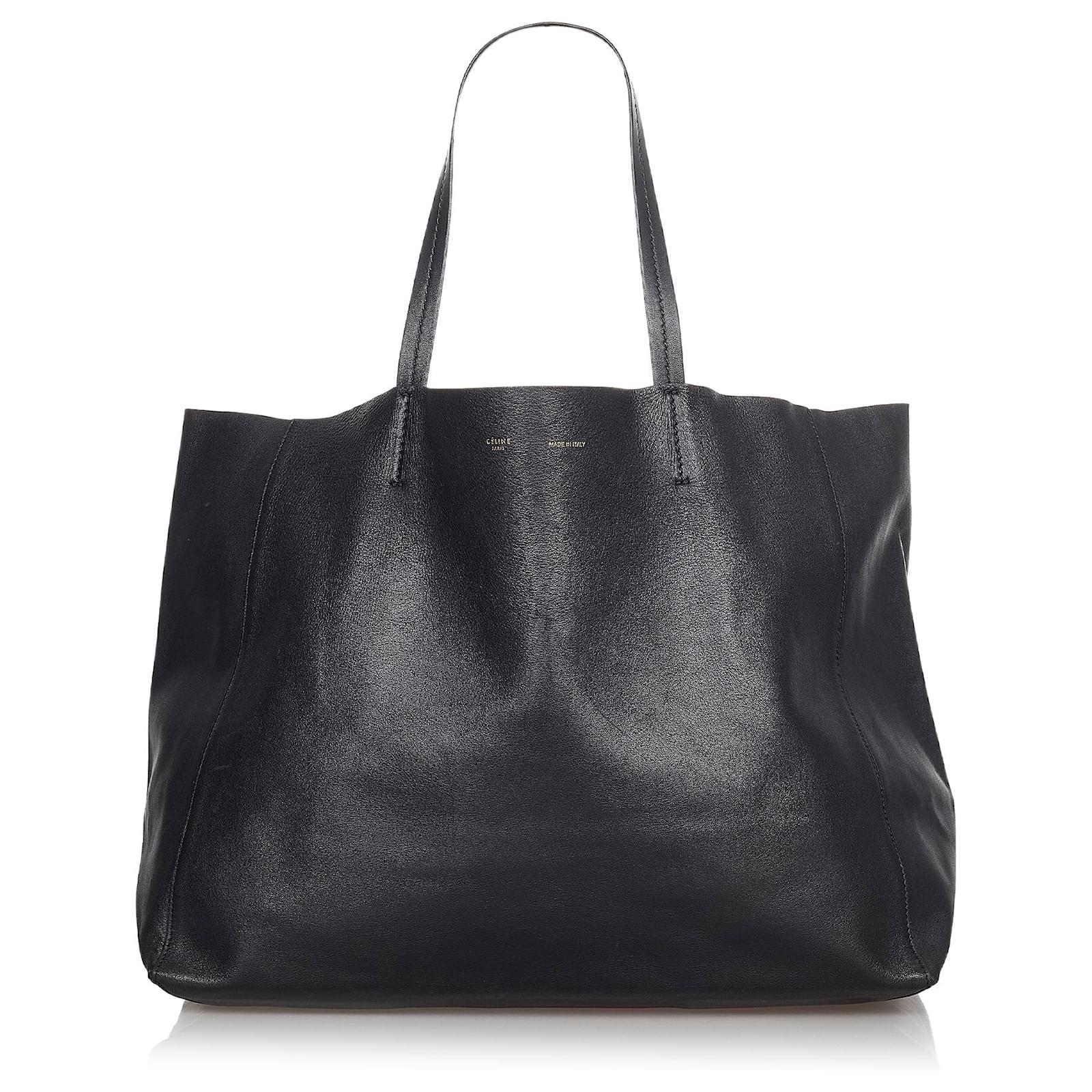 Cabas vertical leather tote Celine Black in Leather - 31515460