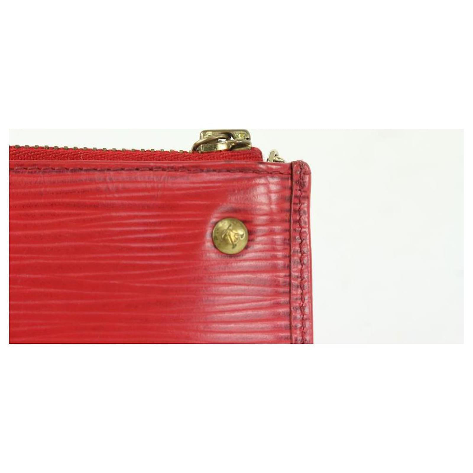 Louis Vuitton Red Epi Leather Key Pouch Pochette Cles 104lv33