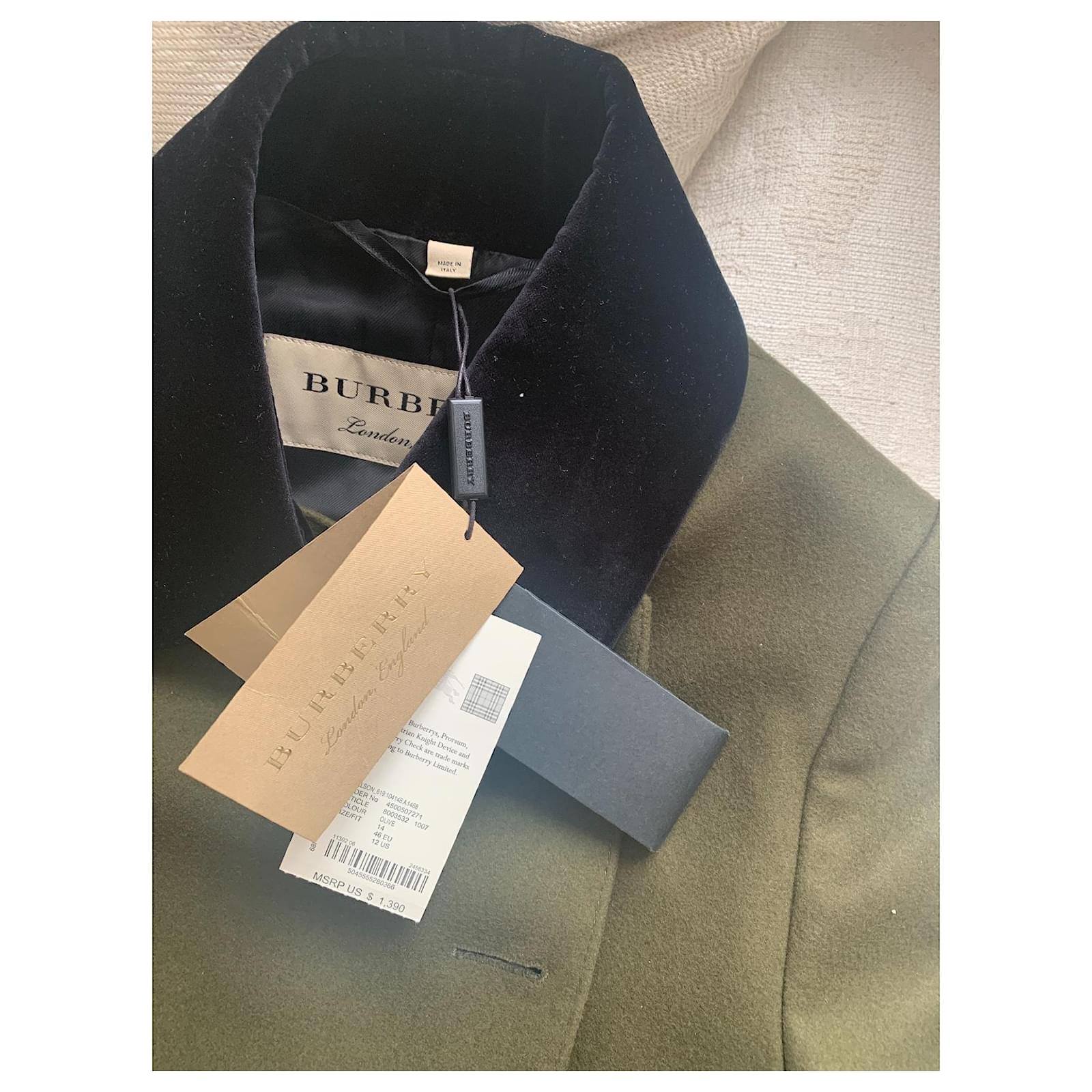 Burberry coat Dark green Wool  - Joli Closet