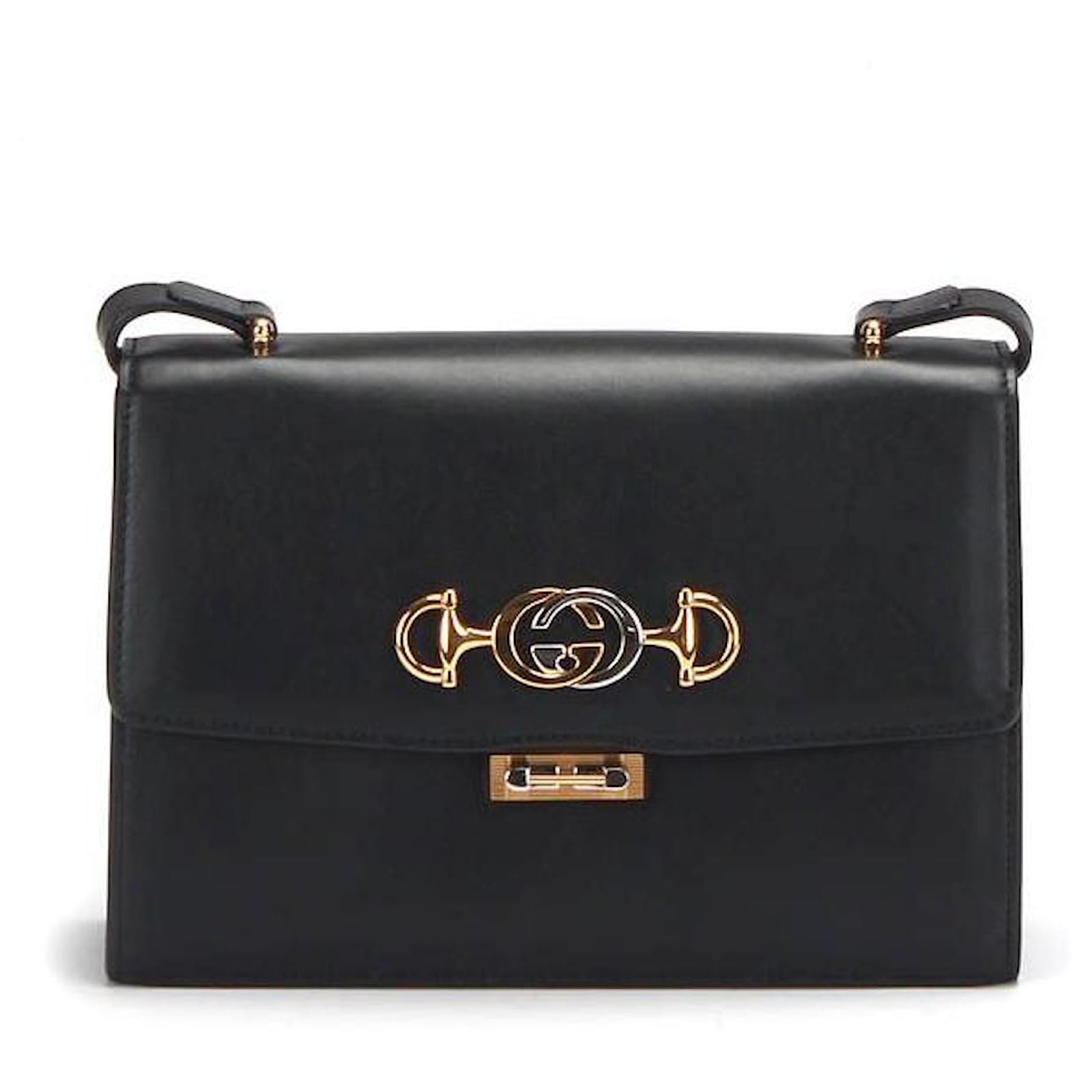 Gucci Small Zumi Leather Crossbody Bag in black calf leather leather ...