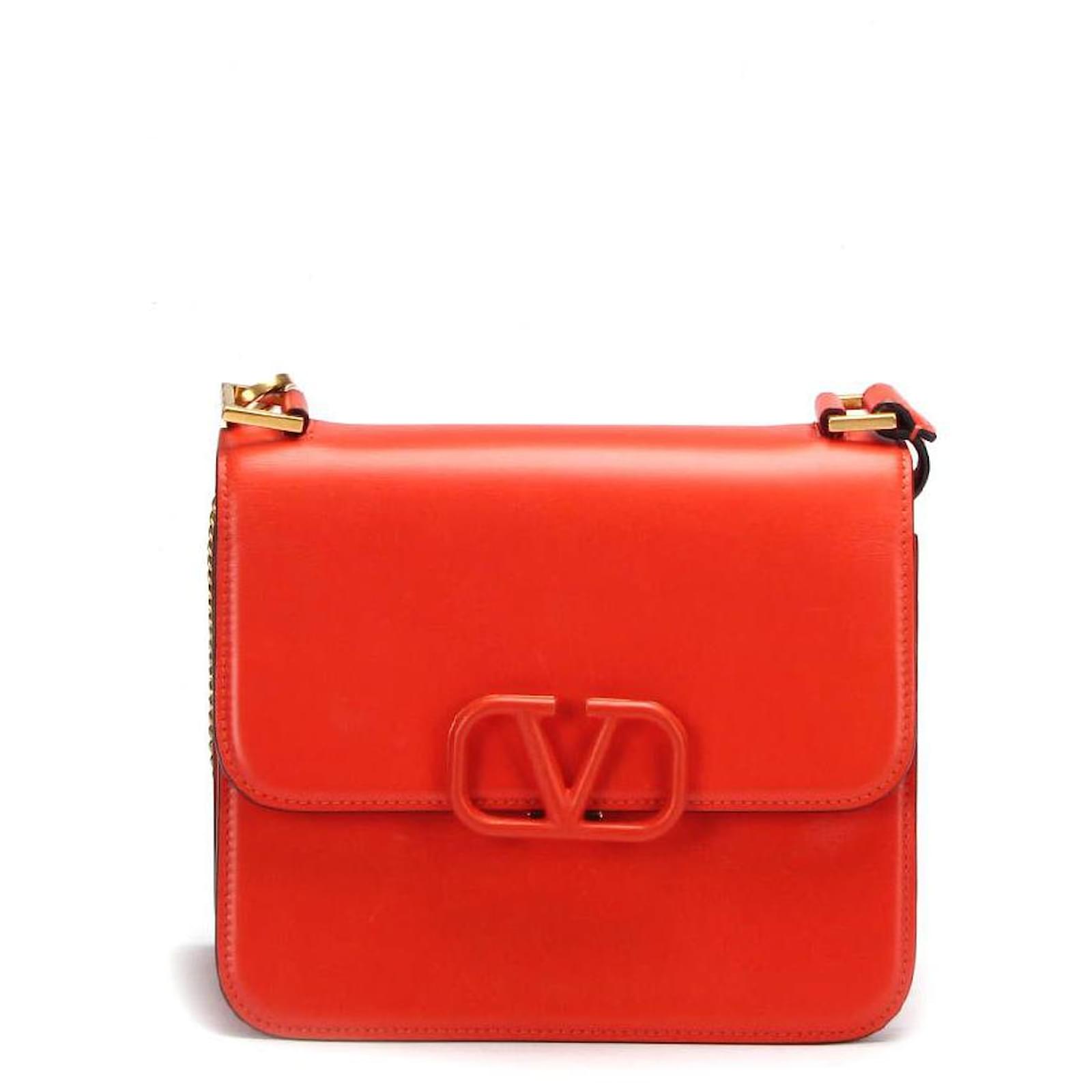 Valentino VSling Leather Crossbody Bag in Red calf leather leather ref