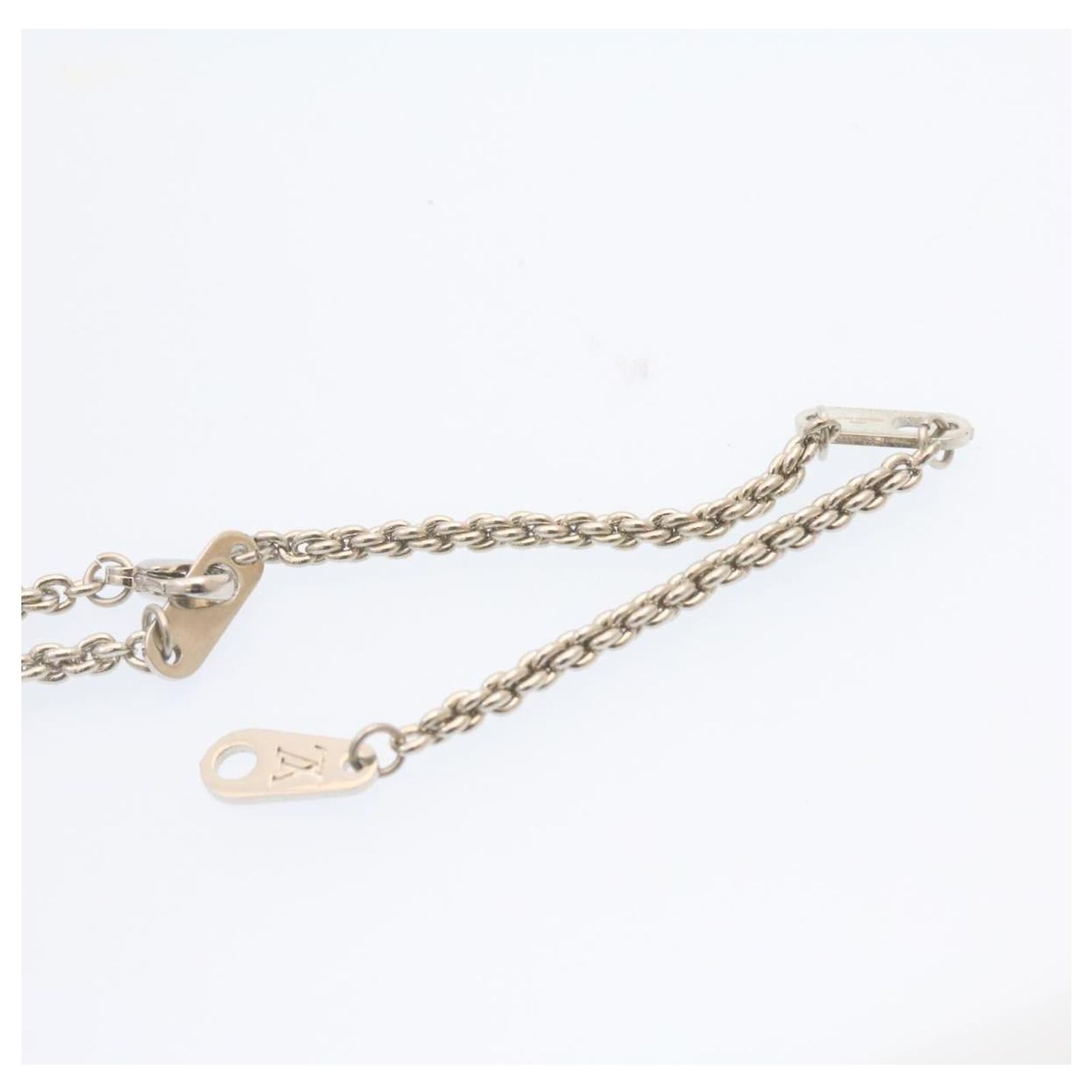 LOUIS VUITTON Pendant DJ Vocabulary Microphone Necklace Silver 