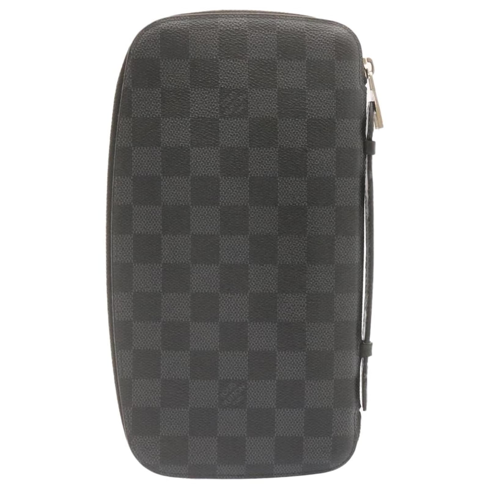 LOUIS VUITTON Damier Graphite Atoll Travel Case N48255 LV Auth 25006