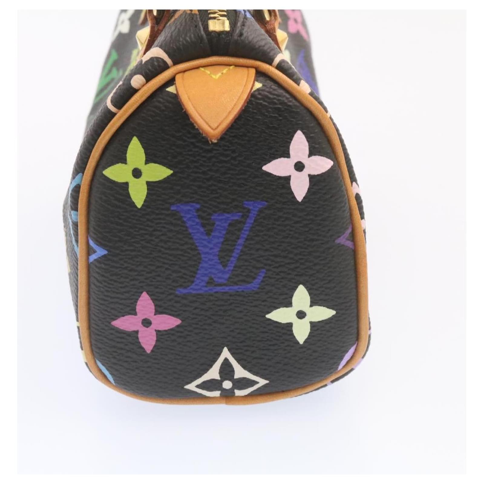 LOUIS VUITTON Monogram Multicolor Mini Speedy Hand Bag Black M92644 auth  25203 Cloth ref.383229 - Joli Closet