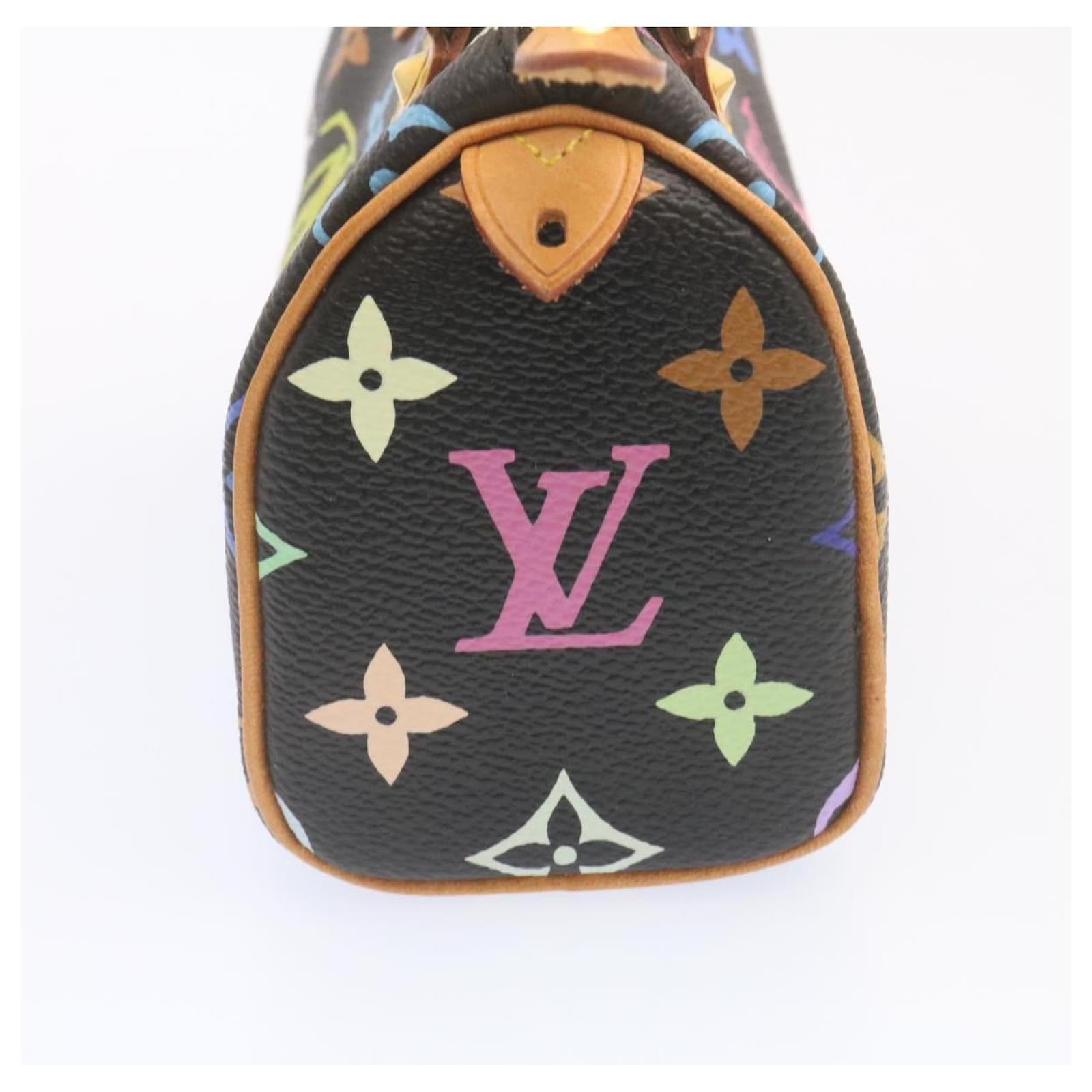 LOUIS VUITTON Monogram Multicolor Mini Speedy Hand Bag Black M92644 auth  25203 Cloth ref.383229 - Joli Closet