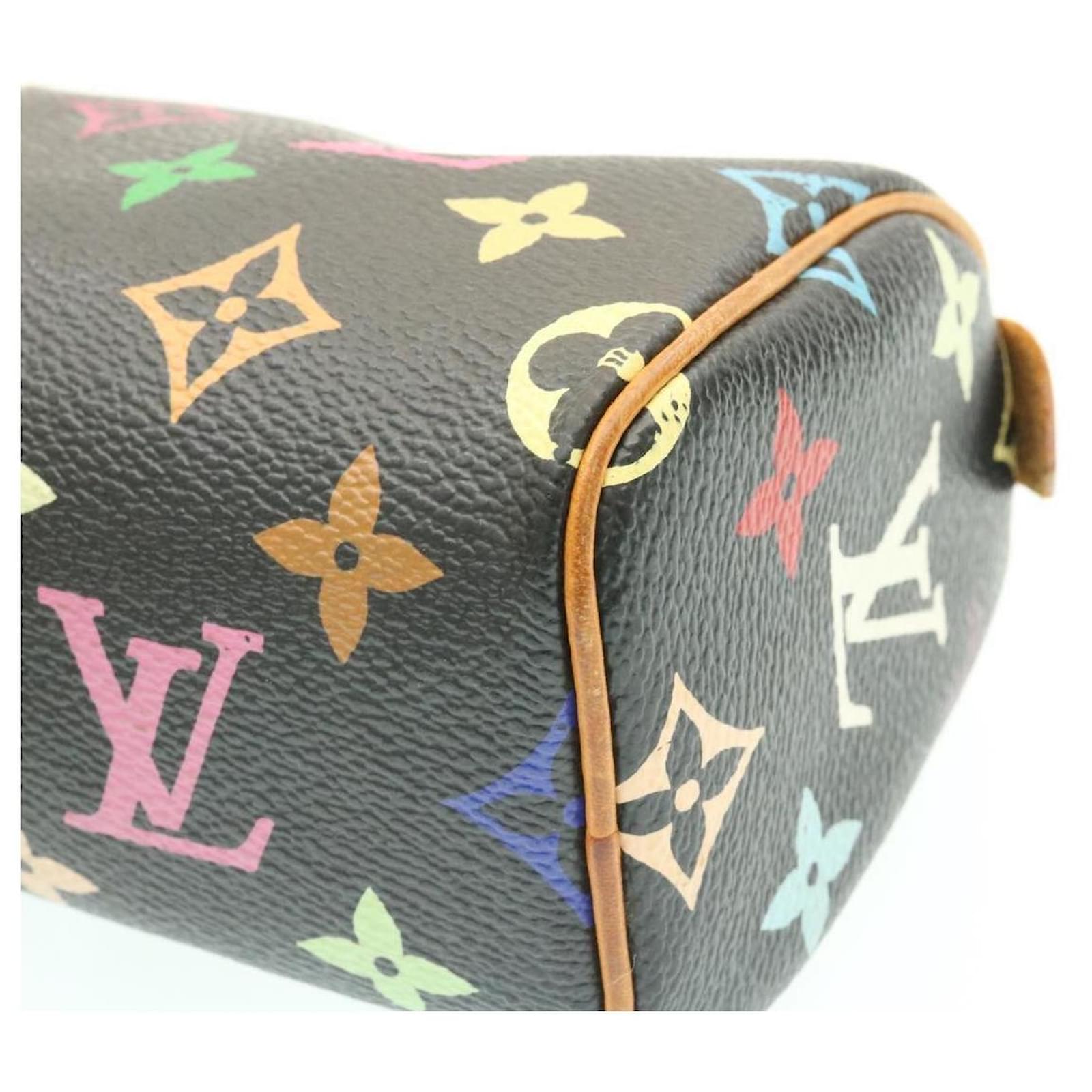 LOUIS VUITTON Monogram Multicolor Mini Speedy Hand Bag Black M92644 auth  25204a ref.635821 - Joli Closet