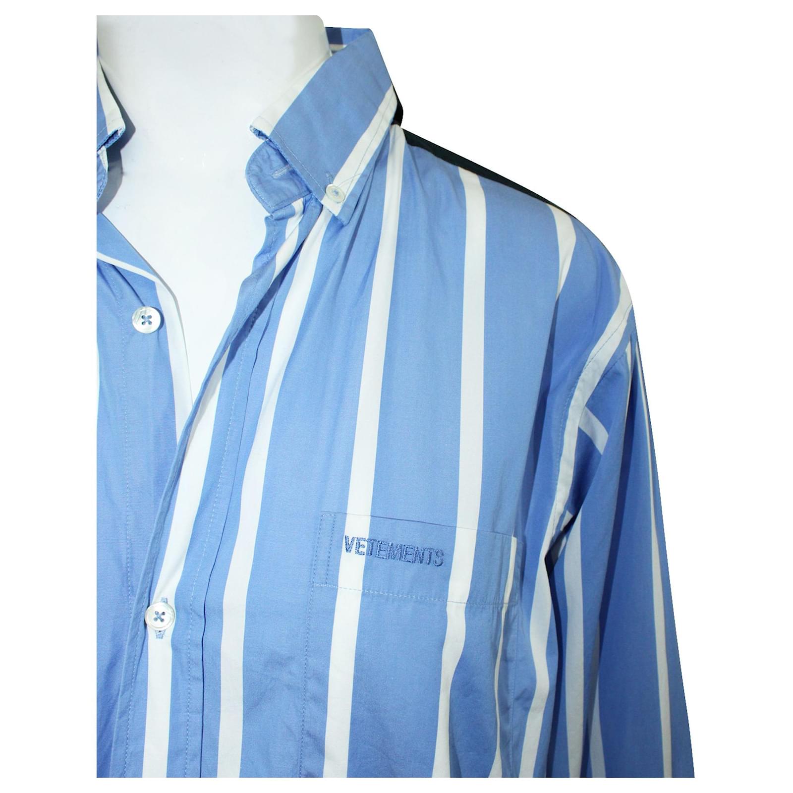 Vêtements lined-Sided Striped Shirt Blue Cotton ref.383348 - Joli