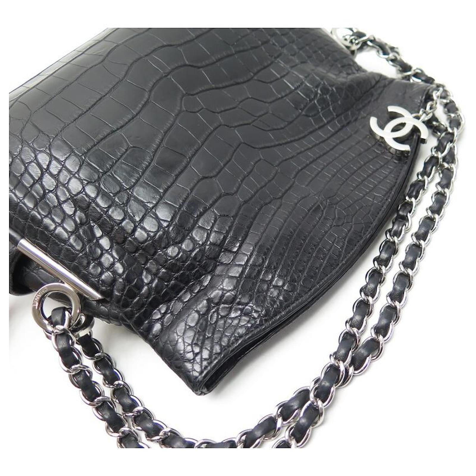 Chanel Crocodile Black Jumbo Bag