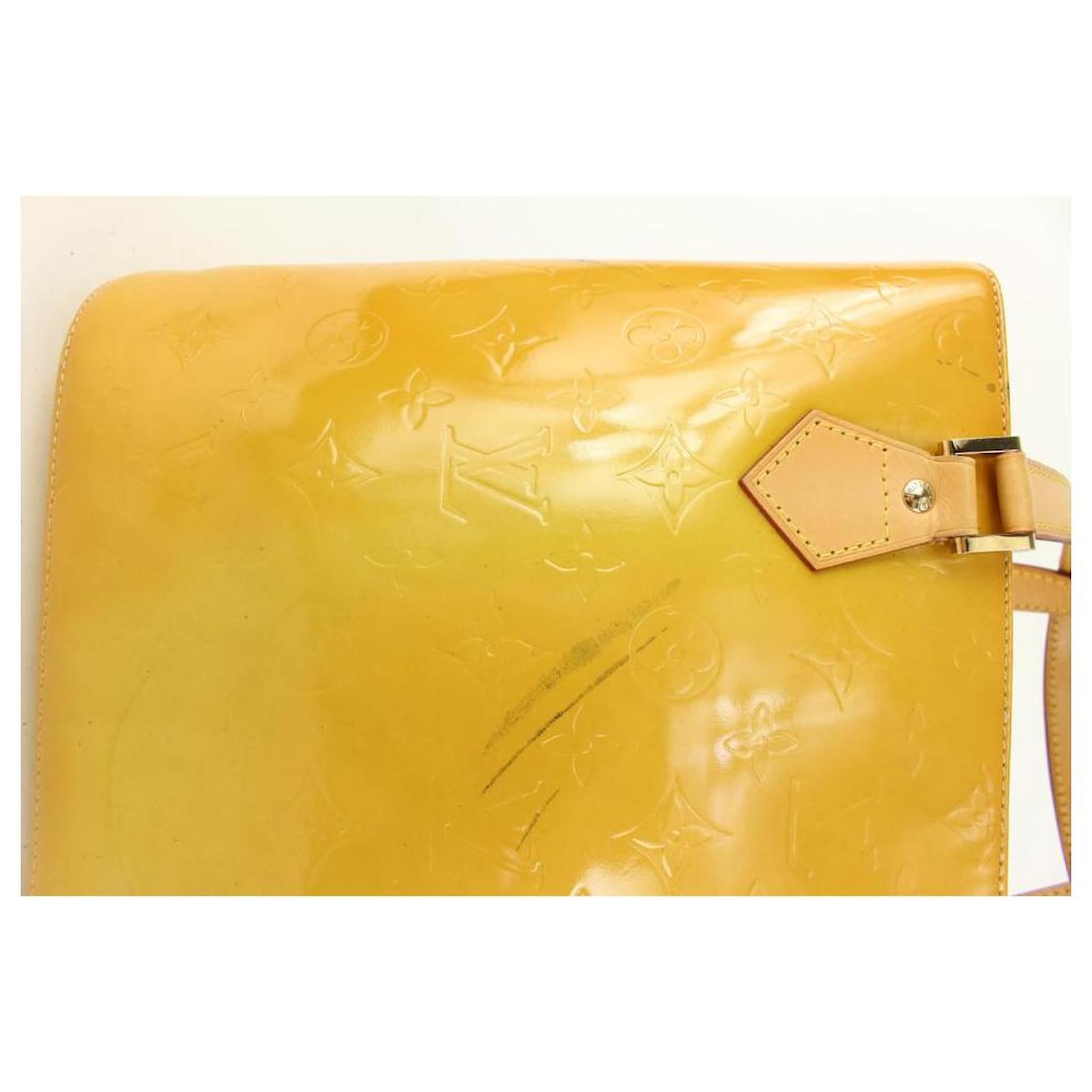 Louis Vuitton Yellow Monogram Vernis Houston Zip Tote bag 23lv104A