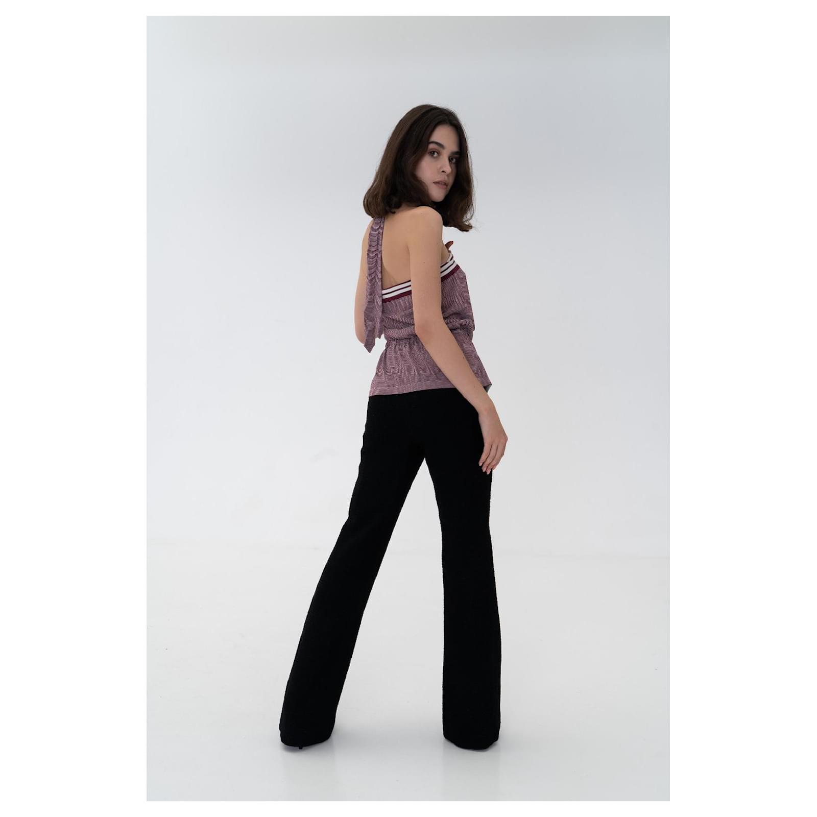 Chanel 00a and Karl Lagerfeld t 2000 Fall runway weed black trousers RTW  For Sale at 1stDibs