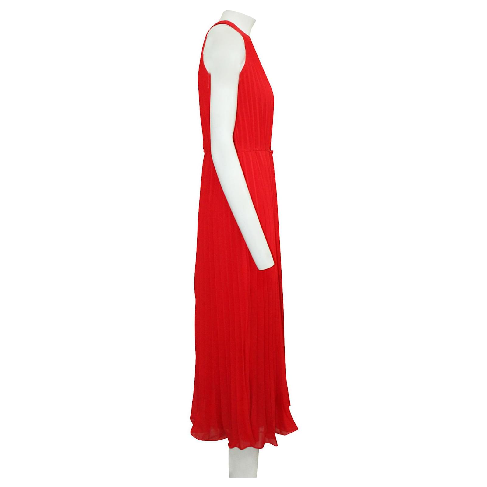 ted baker red pleated dress