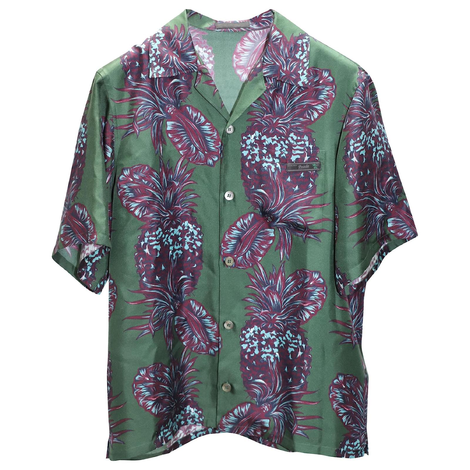 Prada Floral Shirt in Green Cotton Silk ref.384810 - Joli Closet