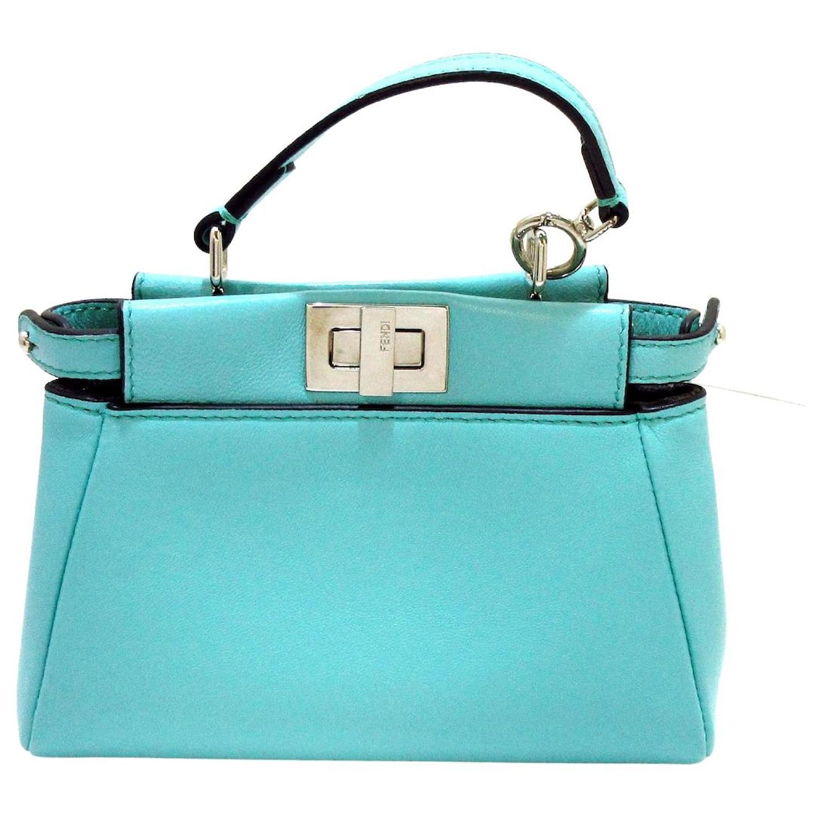 Fendi Peekaboo Blue Leather ref.384875 - Joli Closet