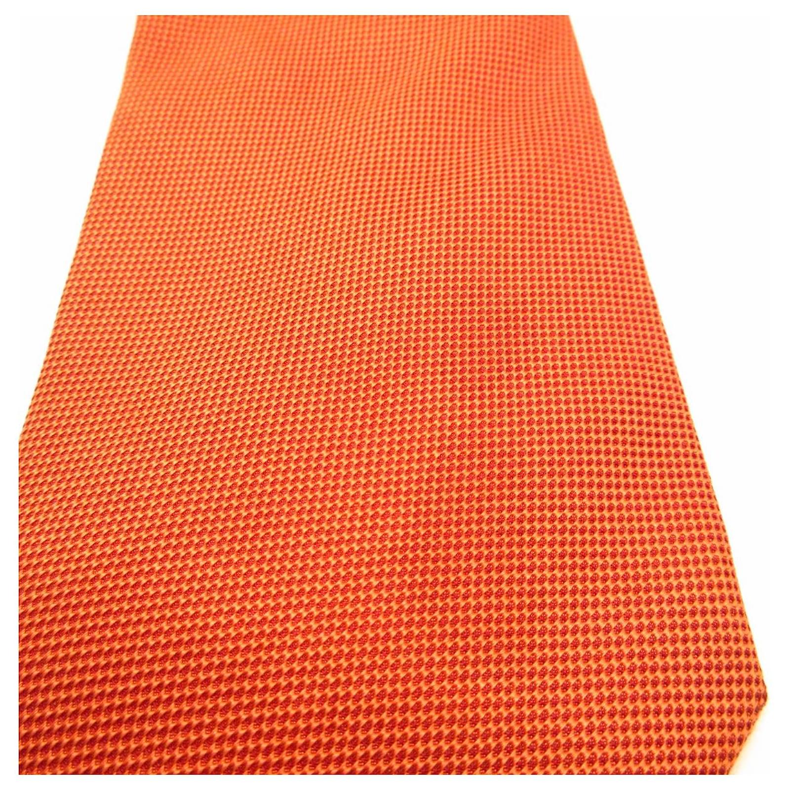 orange burberry tie