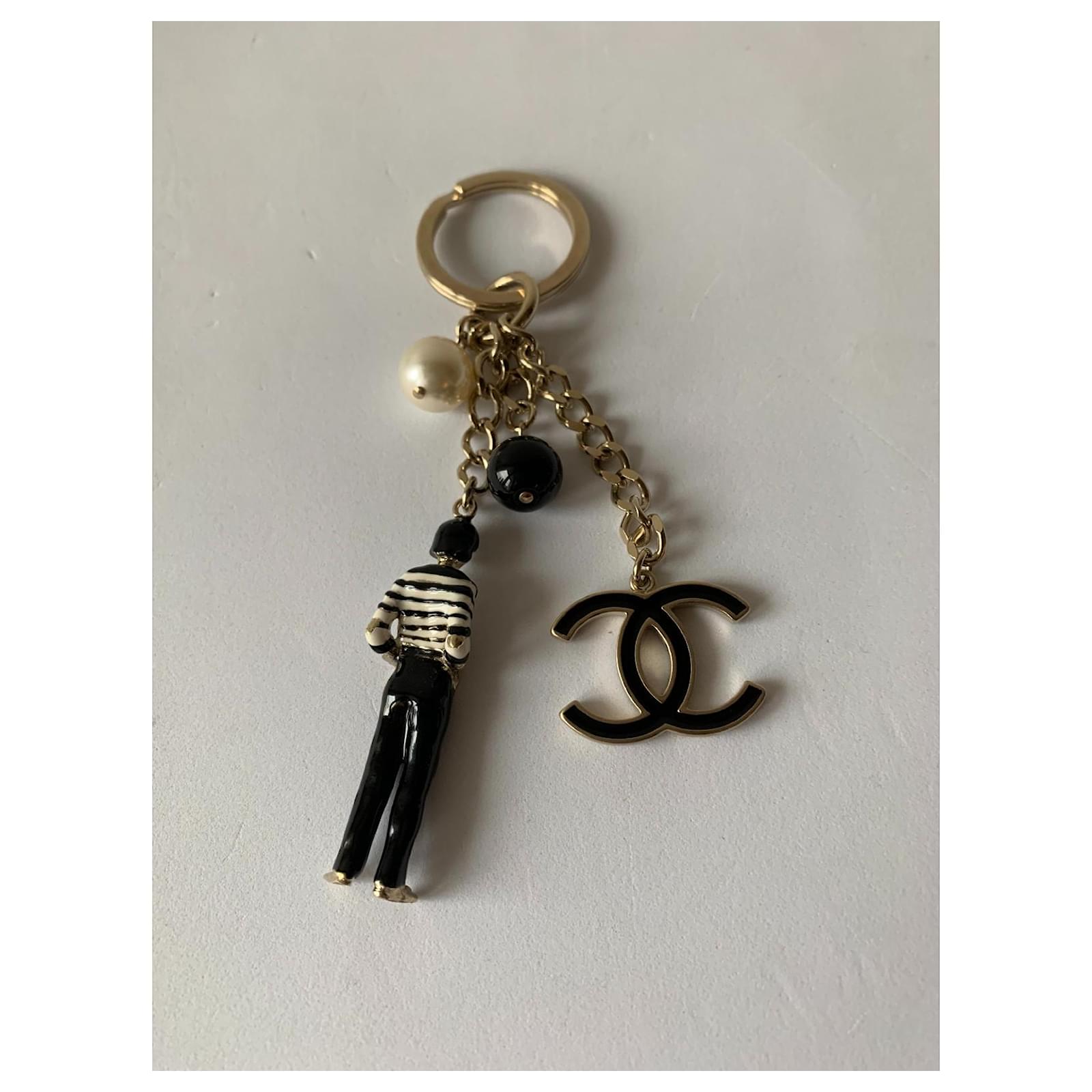 Chanel Silvertone Metal Medallion Key Chain and Bag Charm - Yoogi's Closet