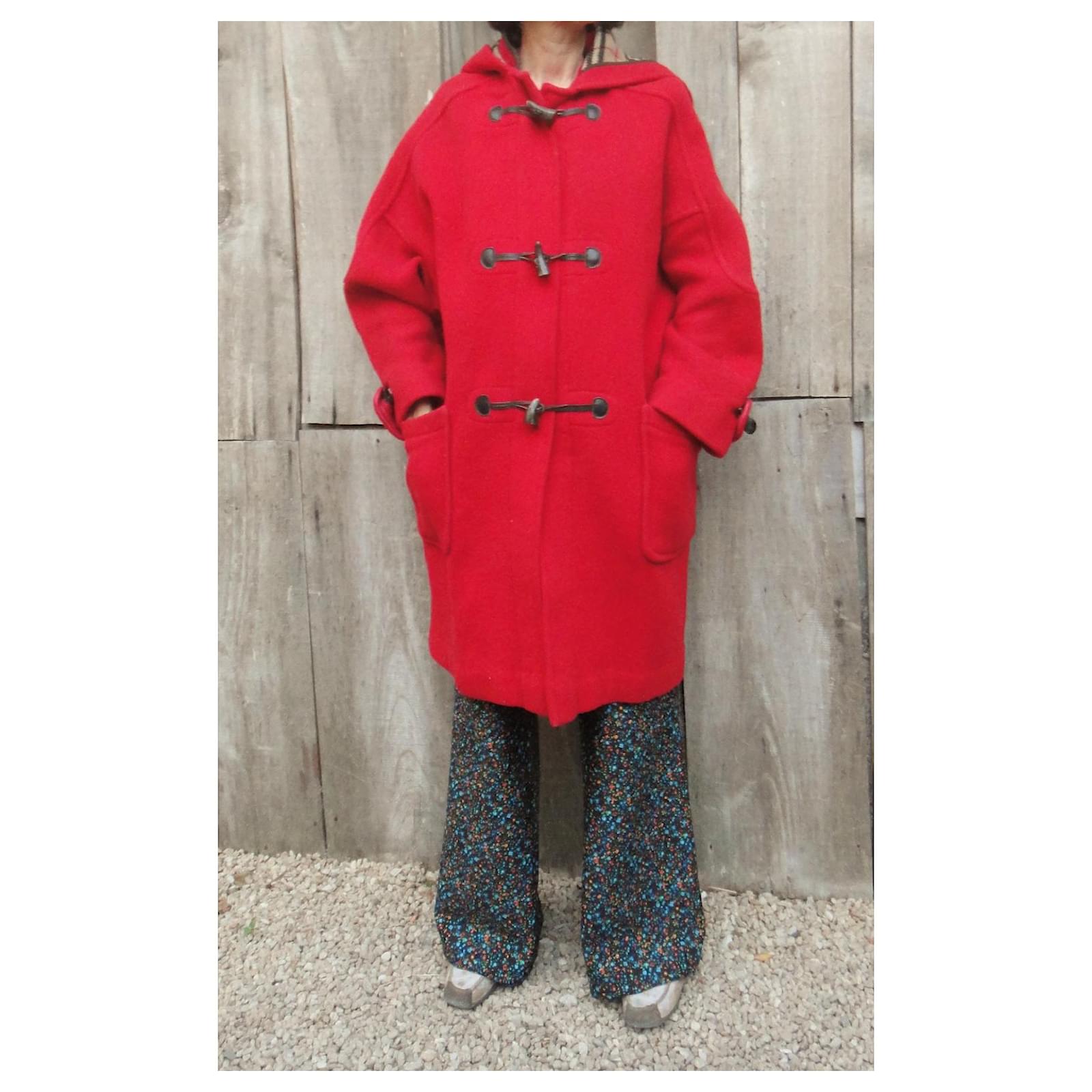 Burberry vintage montgomery taglia 40/42 Taglio oversize Rosso