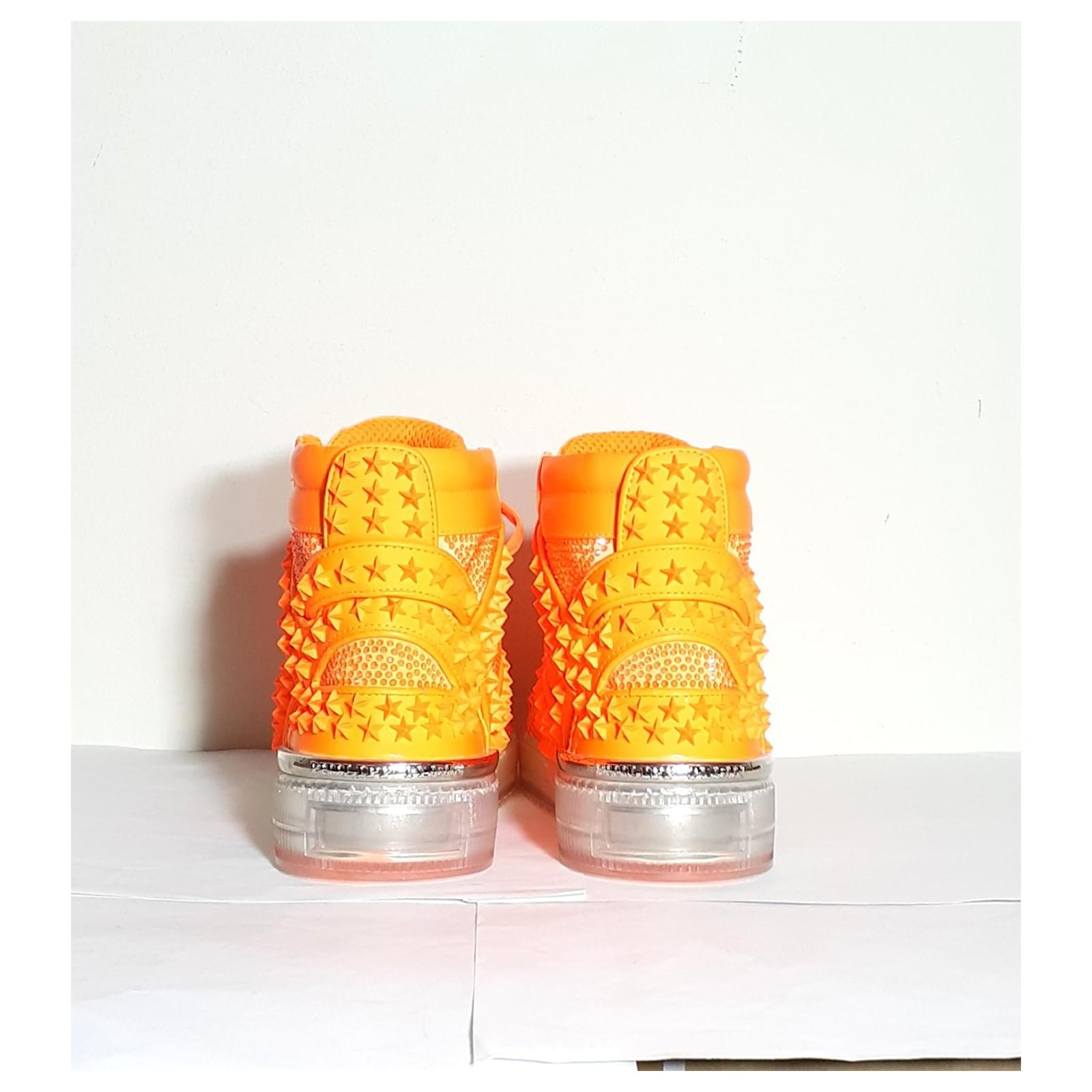 Philipp Plein HIGH TOP SNEAKERS STAR Arancione Pelle ref.387918 - Joli  Closet