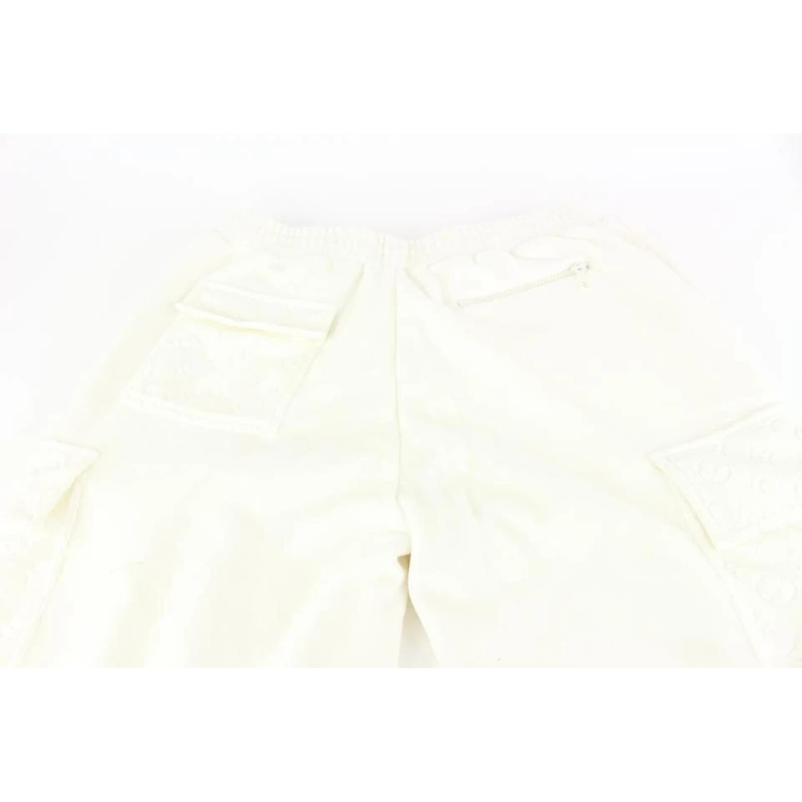 Louis Vuitton Pantalón de chándal cargo de terciopelo blanco