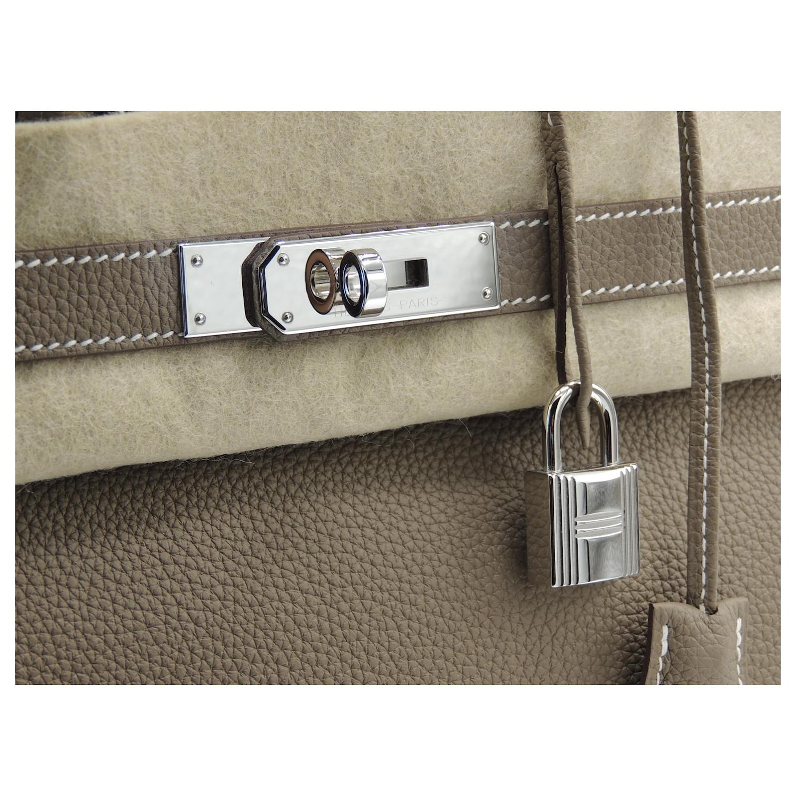 Hermès birkin bag 30 TOGO CABLE Silvery Grey Leather ref.388357 - Joli  Closet