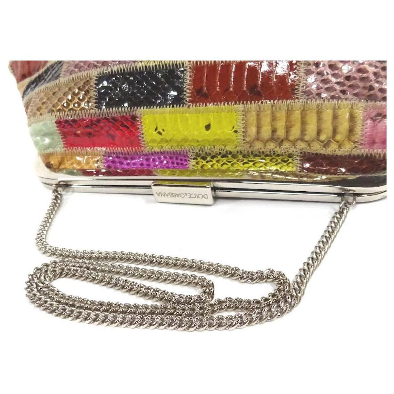 Used] DOLCE & GABBANA Dolce & Gabbana Patchwork Gamaguchi