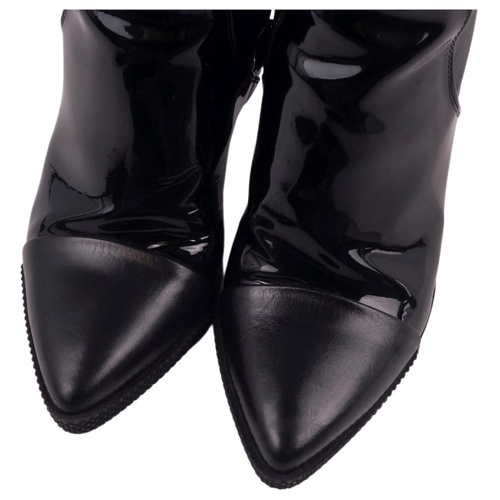 Louis Vuitton Black Leather Lace Up Ankle Boots Size 35 Louis Vuitton