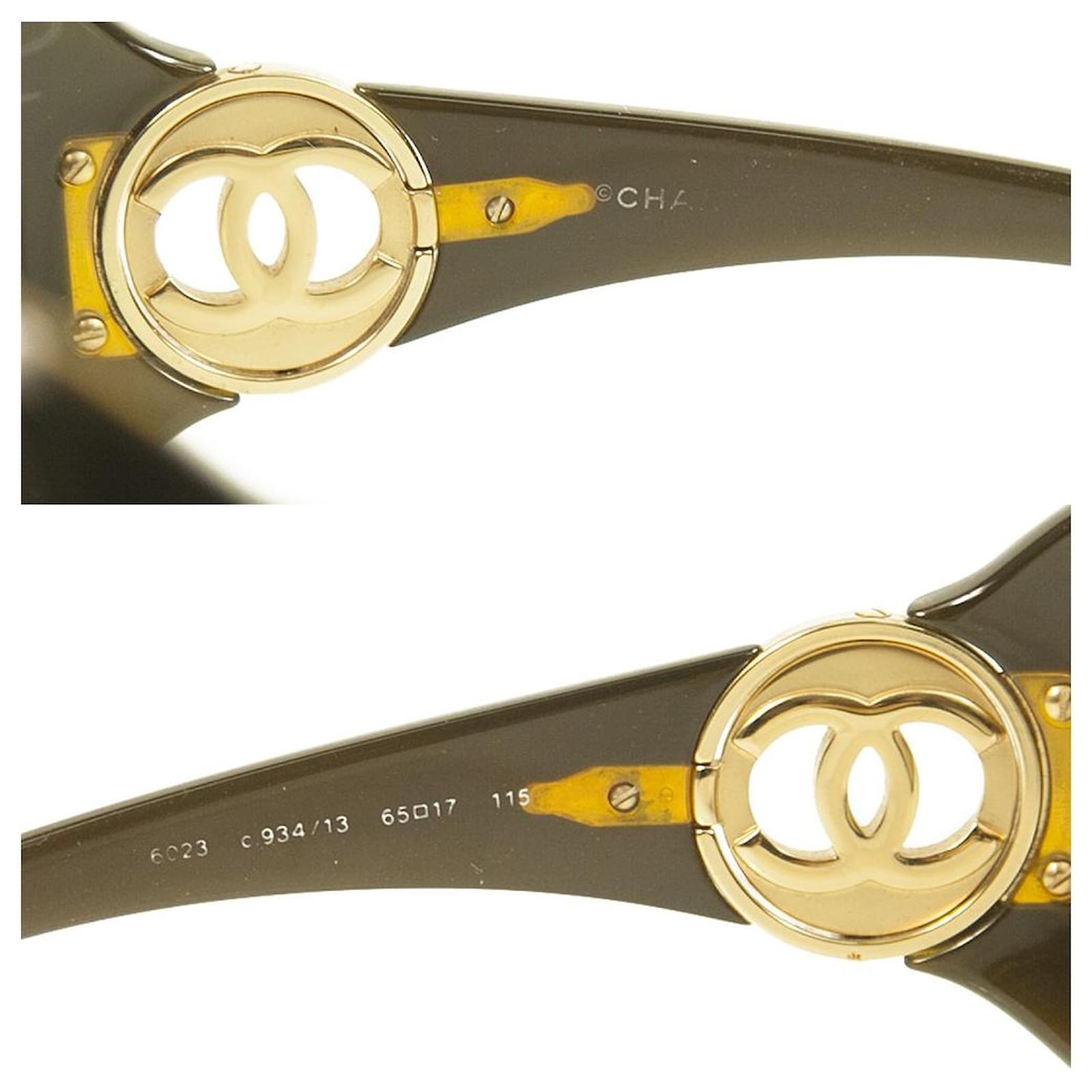 Chanel 6023 Brown Frame Gold Tone Metal CC Logo Gradient