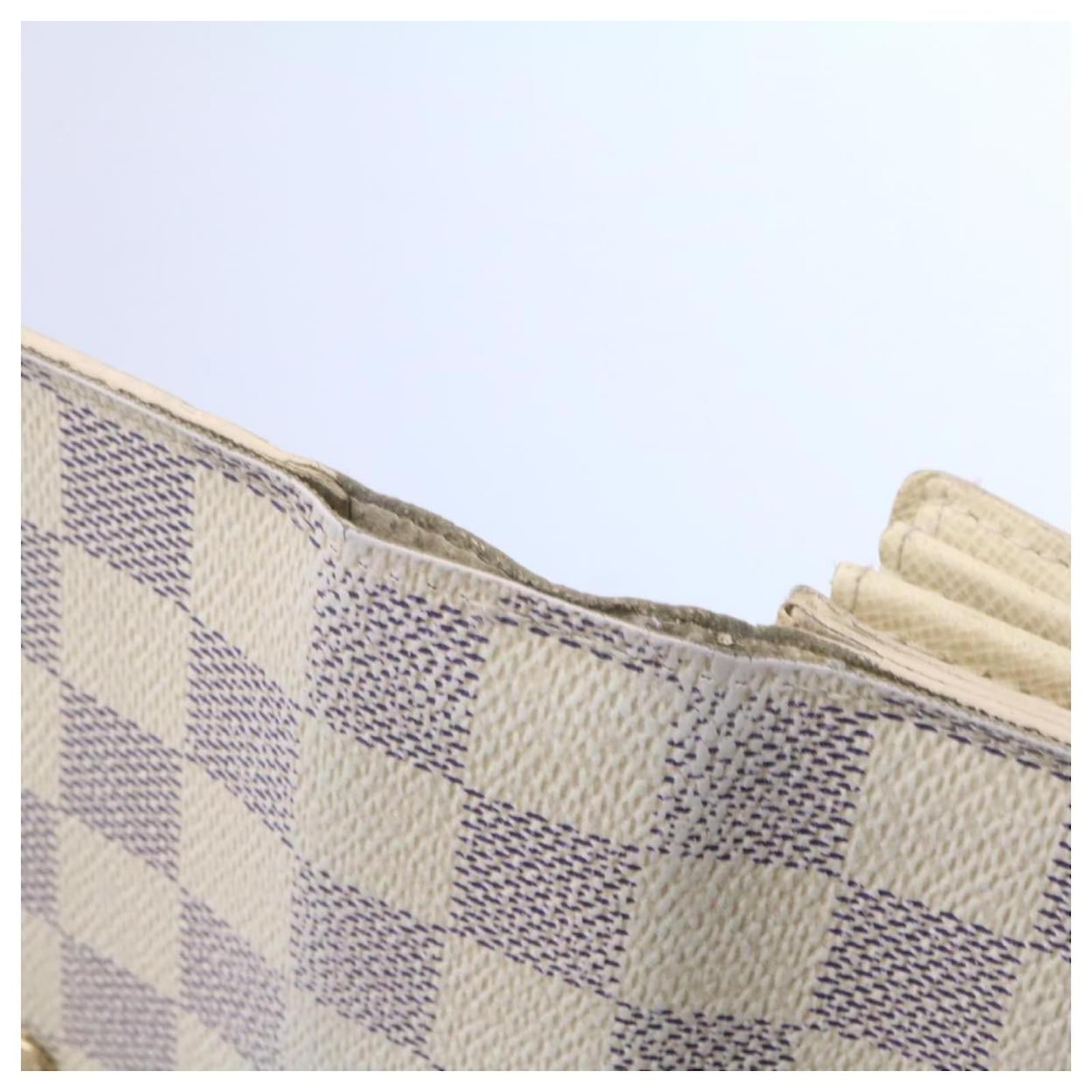 LOUIS VUITTON Damier Azur Long Wallet 3Set LV Auth yt515 White