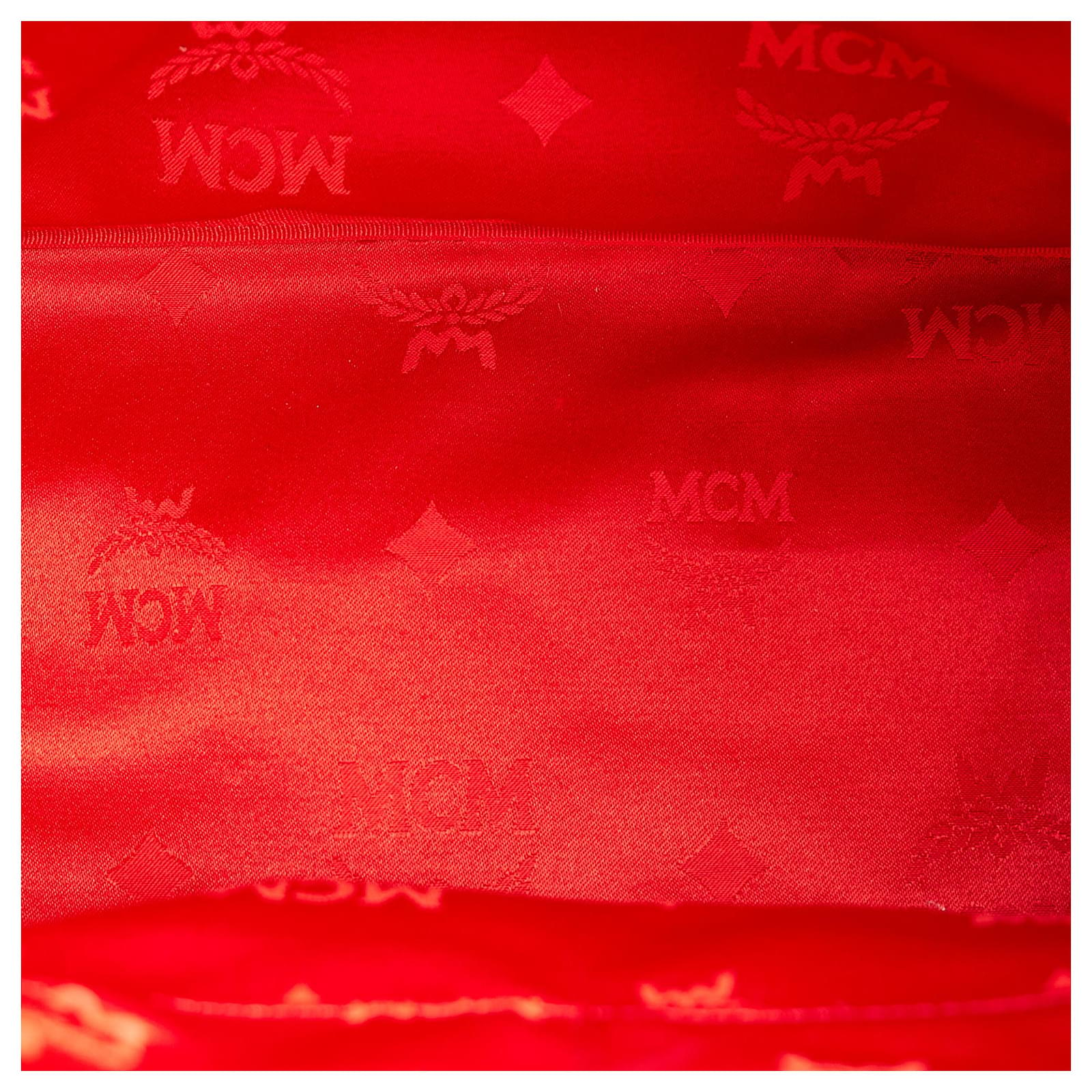 MCM Red Visetos Stark Leather Backpack Pony-style calfskin ref.390371 -  Joli Closet
