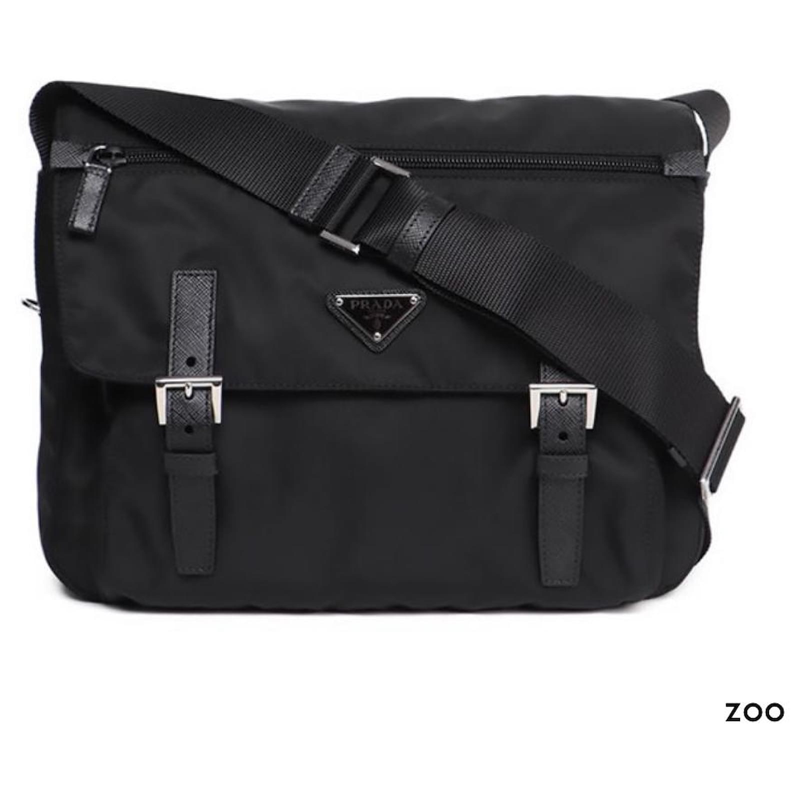 Prada nylon messenger bag Black Synthetic ref.391108 Joli Closet