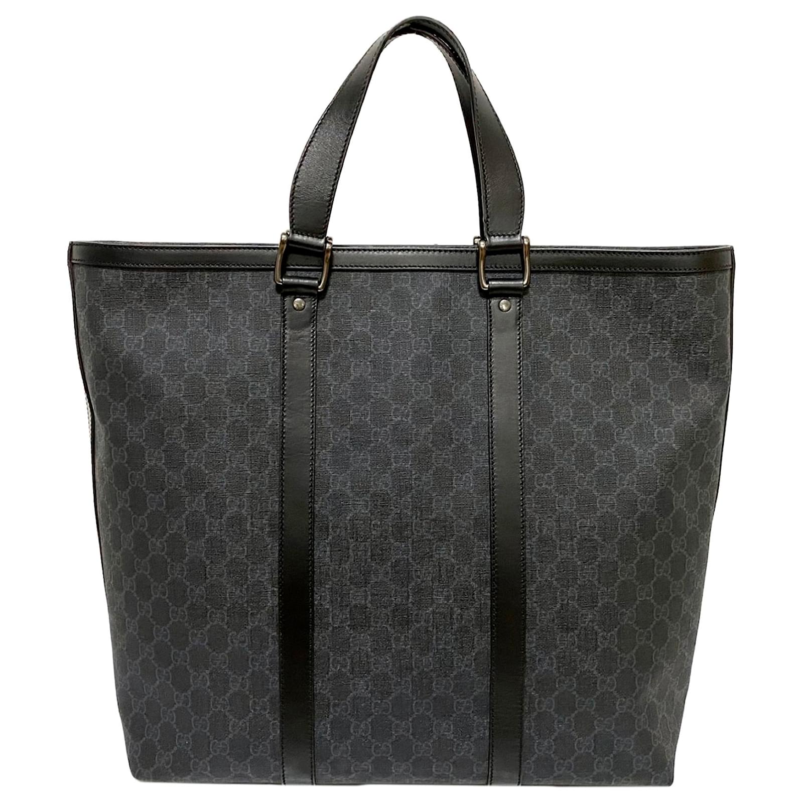 GUCCI Supreme Black トートバッグ GG Black large tote bag in black GG Supreme canvas | GUCCI® US
