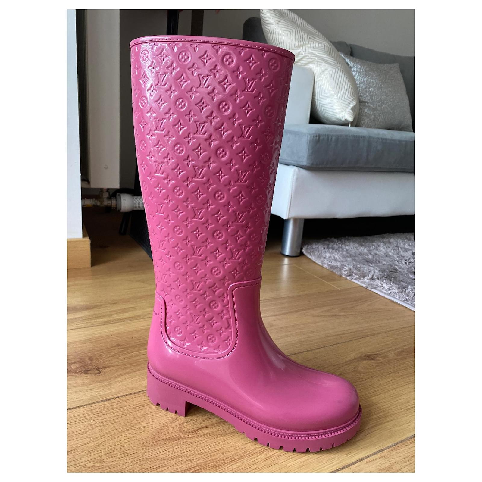 pink louis vuitton rain boots