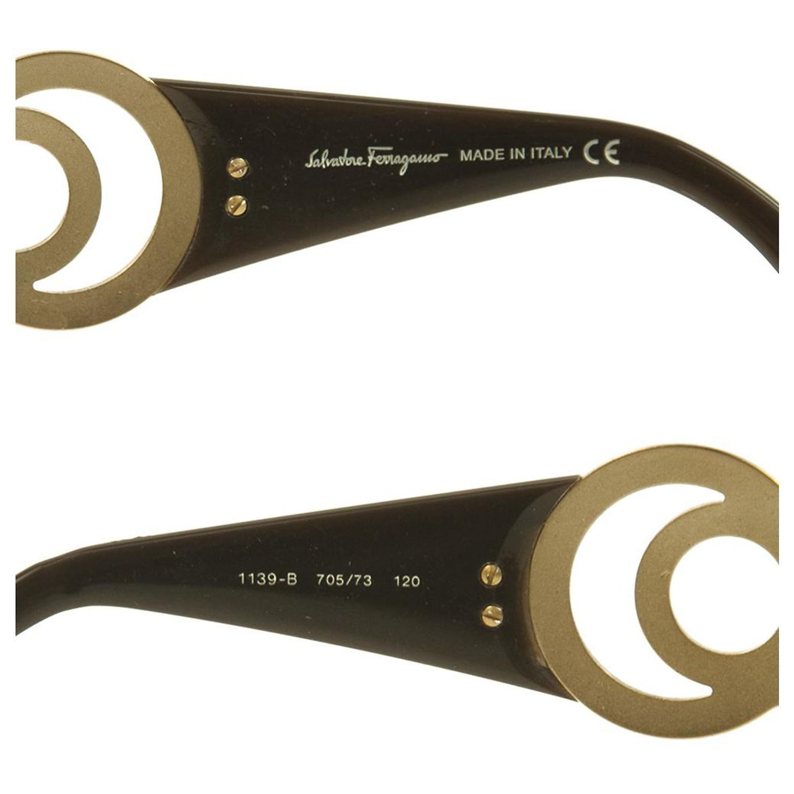 Salvatore Ferragamo Vintage Brown Sunglasses gold rhinestones 1139-B 705/73 120 Salvatore Ferragamo SF304S 745 Sunglasses Women main image 3