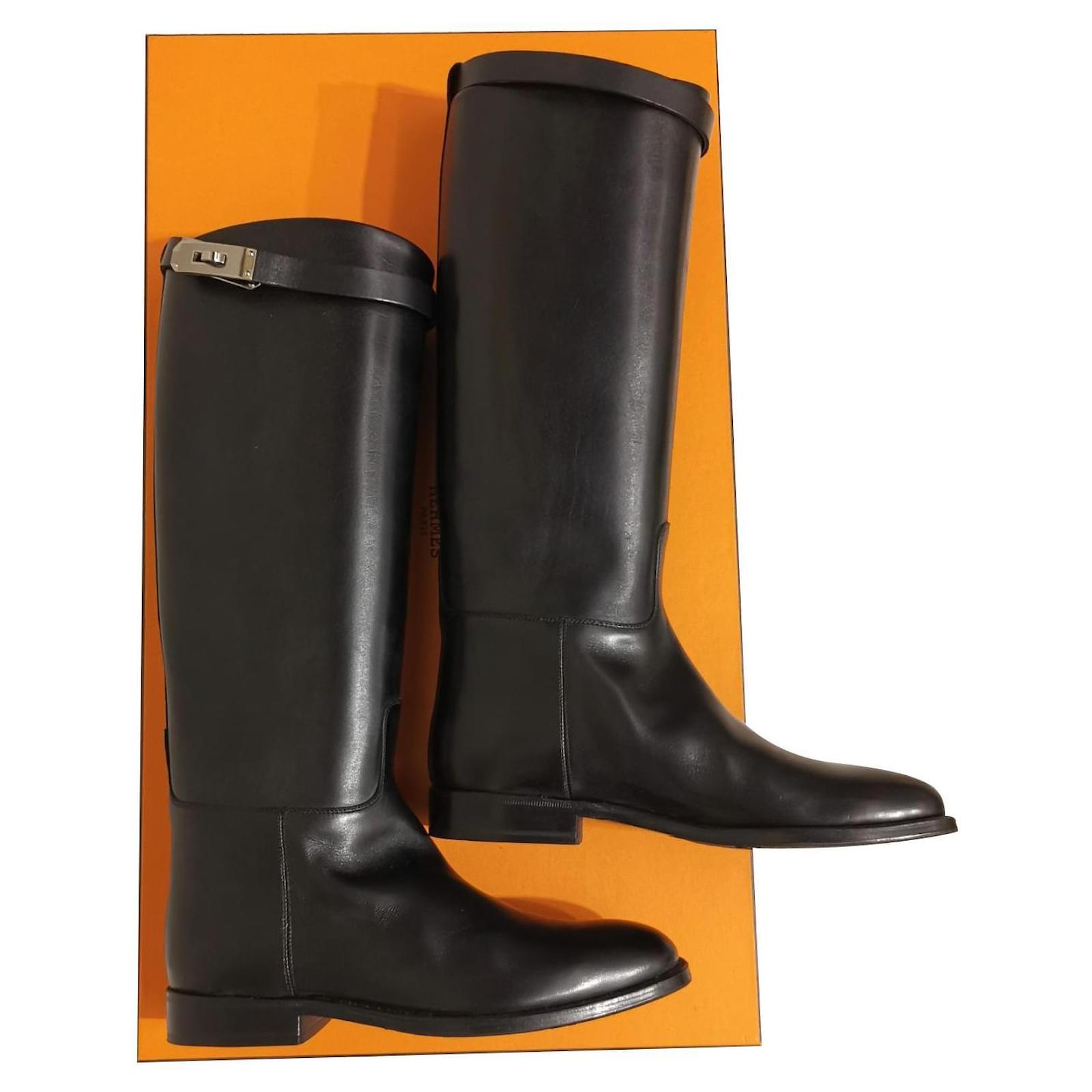 Hermès Hermes Classic Black Riding boots Petite Version EU37 Leather