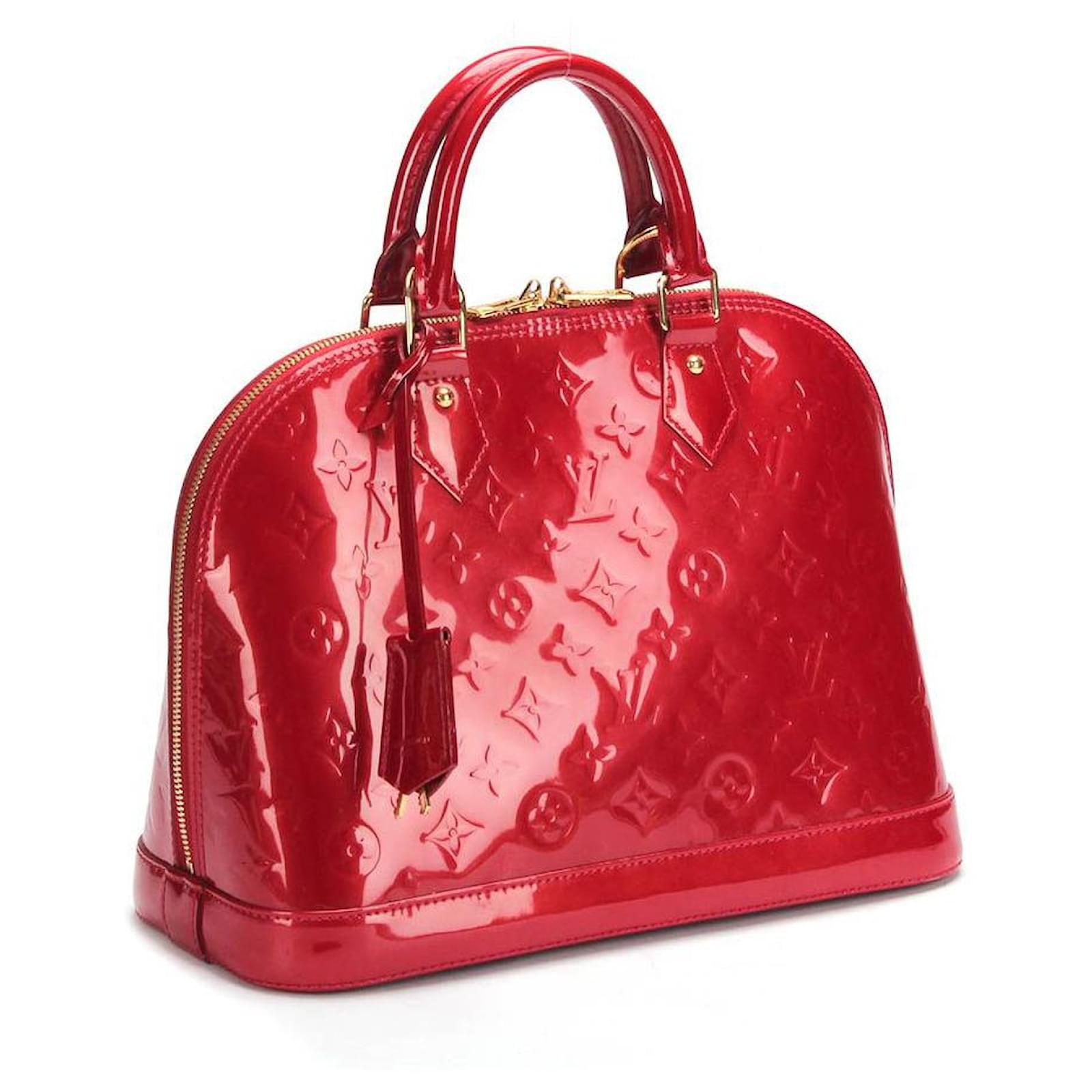 Louis Vuitton Red Monogram Vernis Alma PM Dark red Leather Patent leather  ref.946509 - Joli Closet