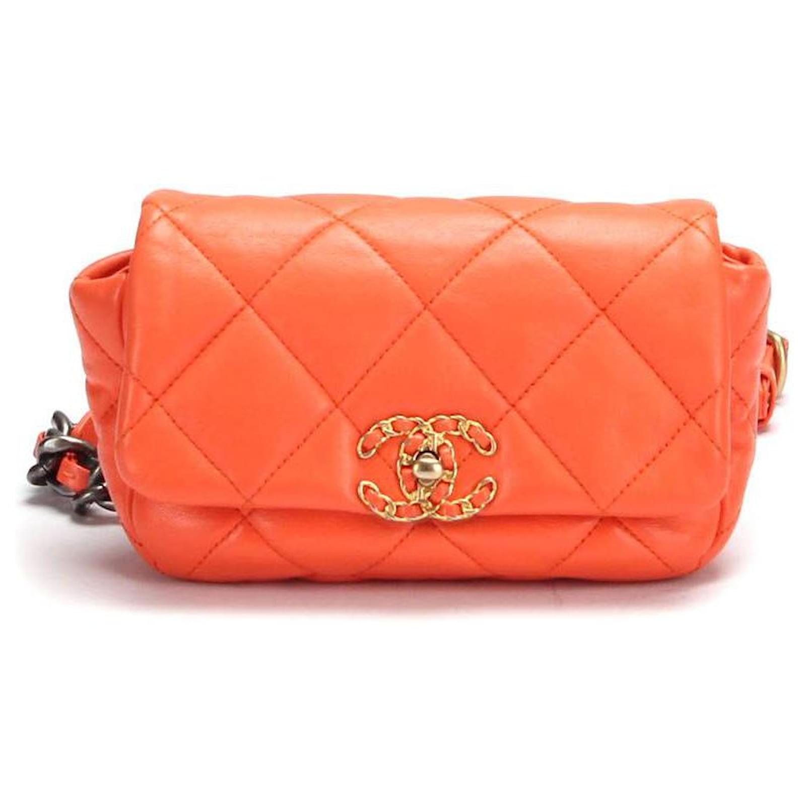 Chanel 19 Belt Bag AS1163 in orange Lambskin ref.391690 - Joli Closet